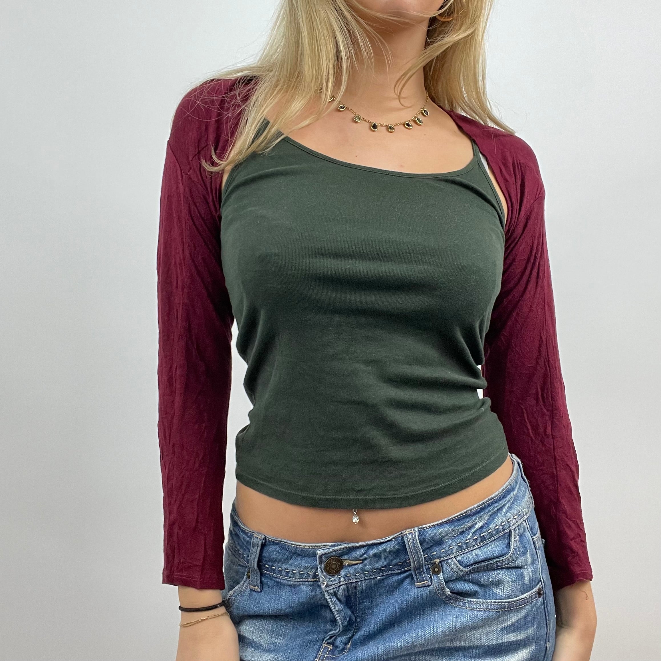 MOB WIFE DROP small burgundy bolero cardigan remass