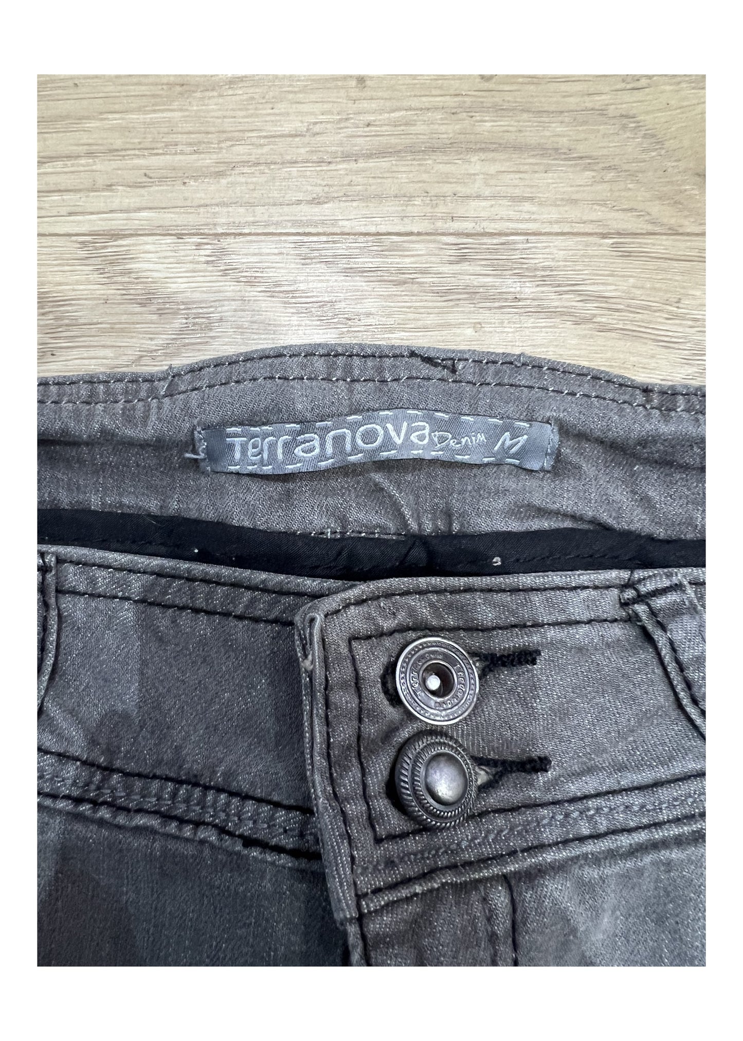 small white and grey denim mini skirt Terranova label
