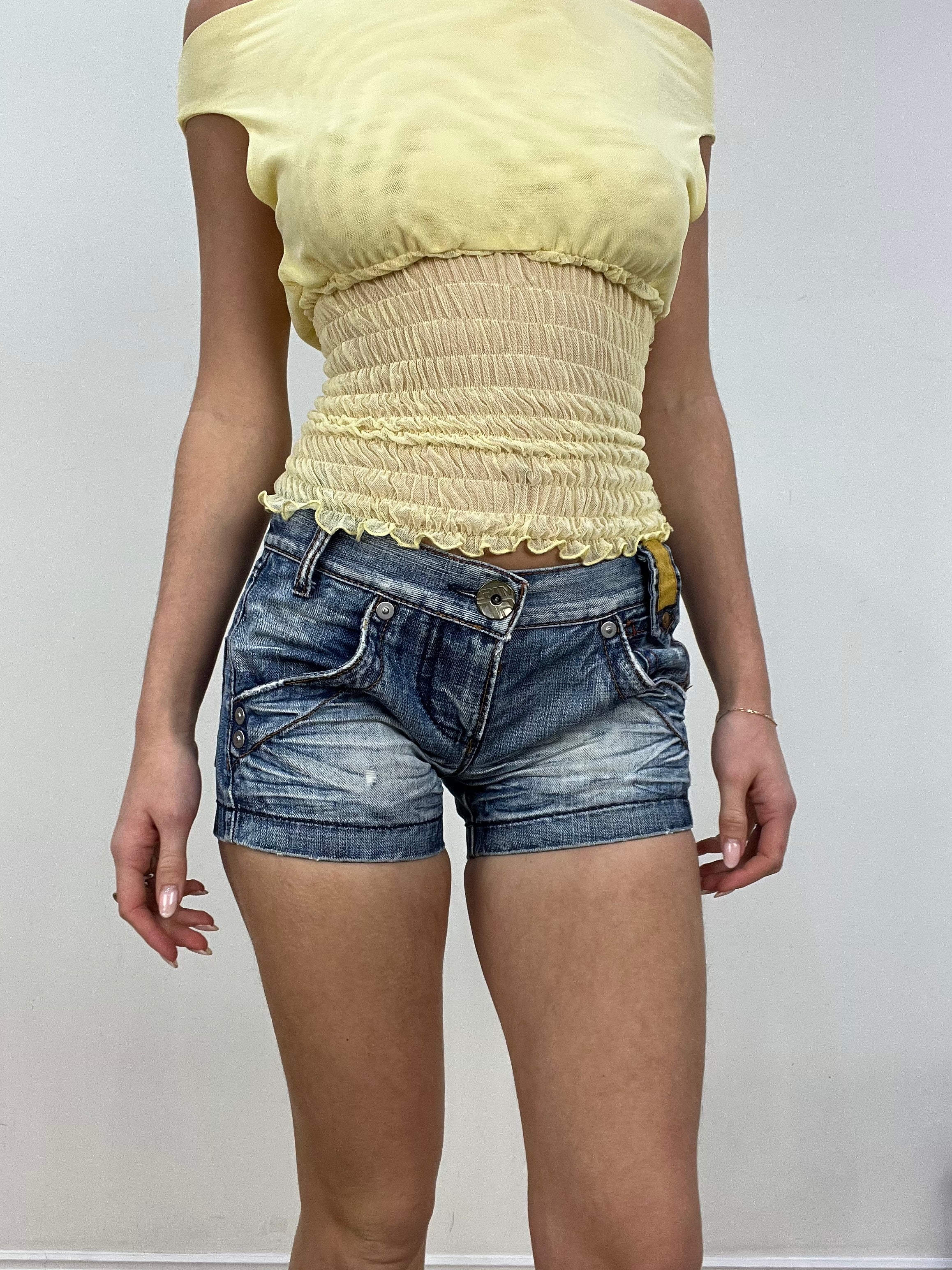 vintage edit nine extra small blue denim miss sixty shorts – remass