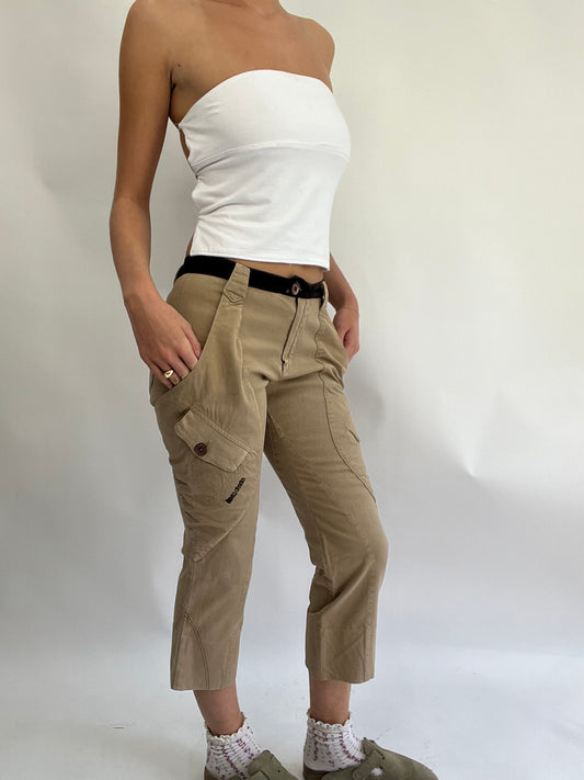 COASTAL COWGIRL DROP | extra small brown roberto cavalli 3/4 length trousers with pockets