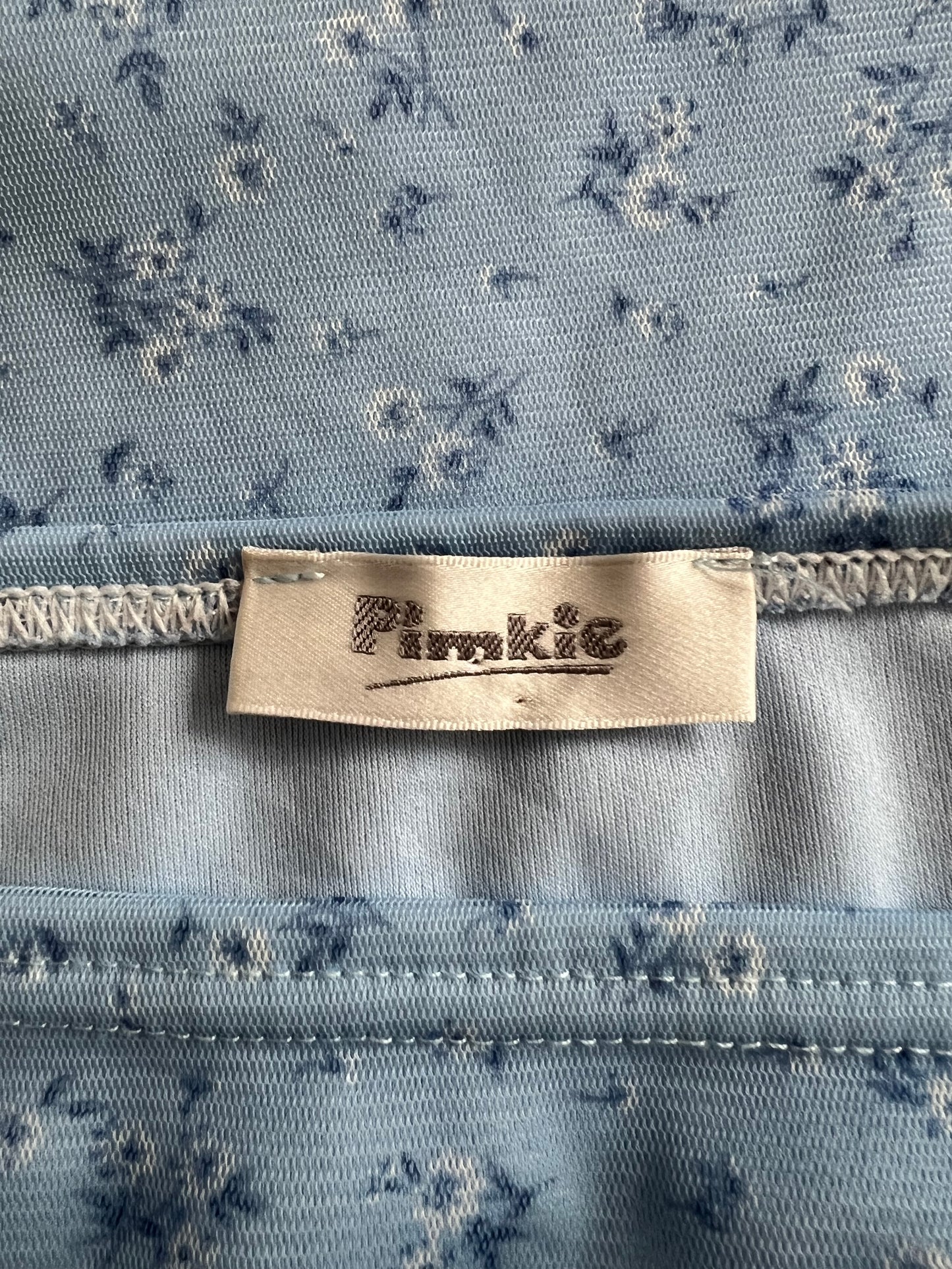 gilmore girls | small baby blue mesh layered midi skirt