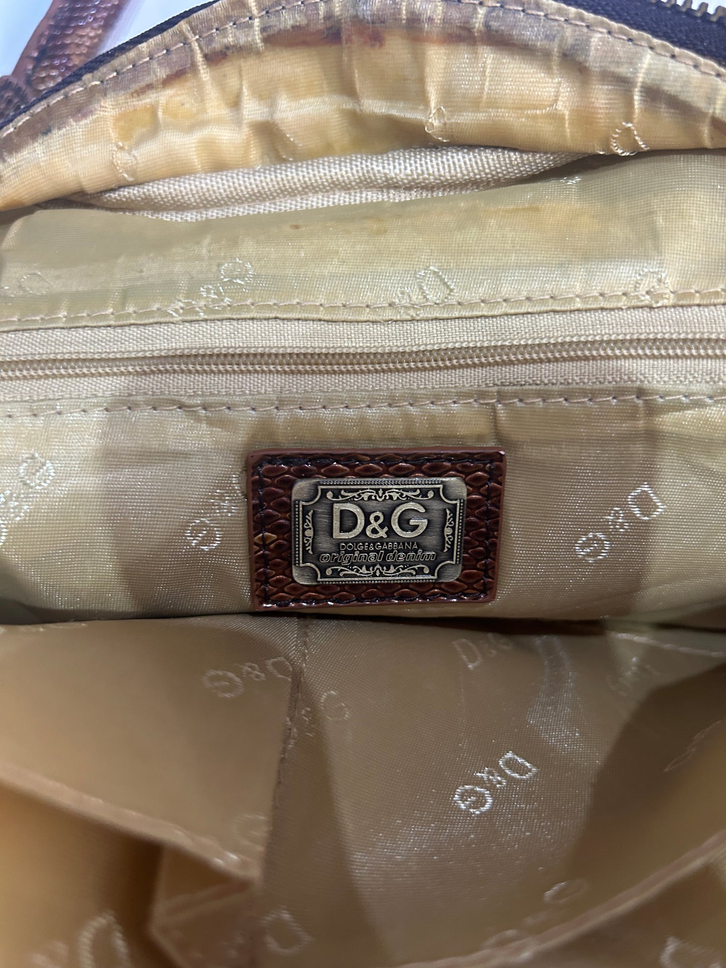 gossip girl drop | one size brown dolce & gabbana logo handbag