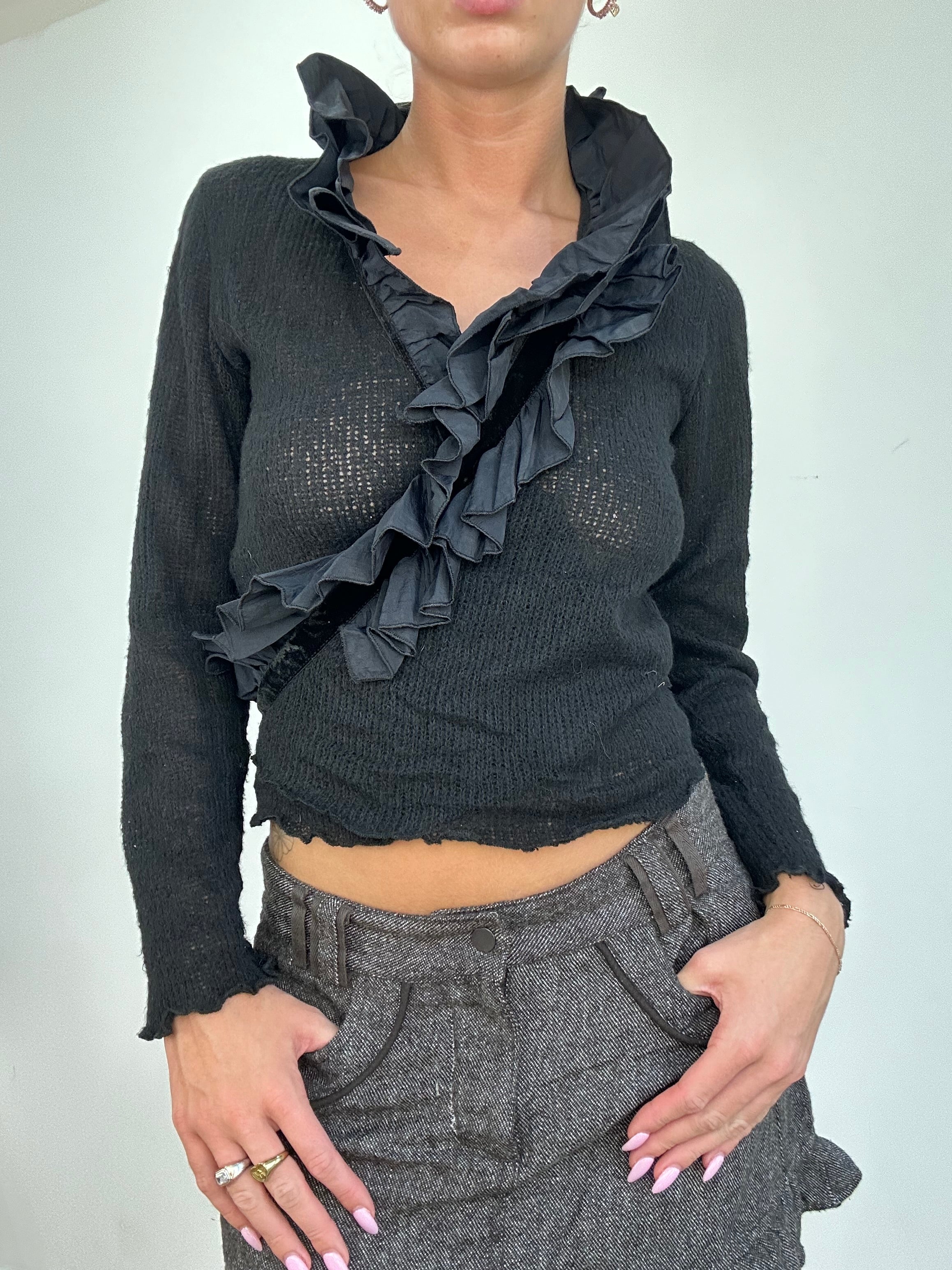 Black cosy cardigan clearance