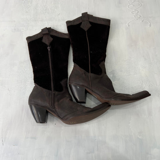 ⭐️90s MINIMALISM DROP | brown suede cowboy boots