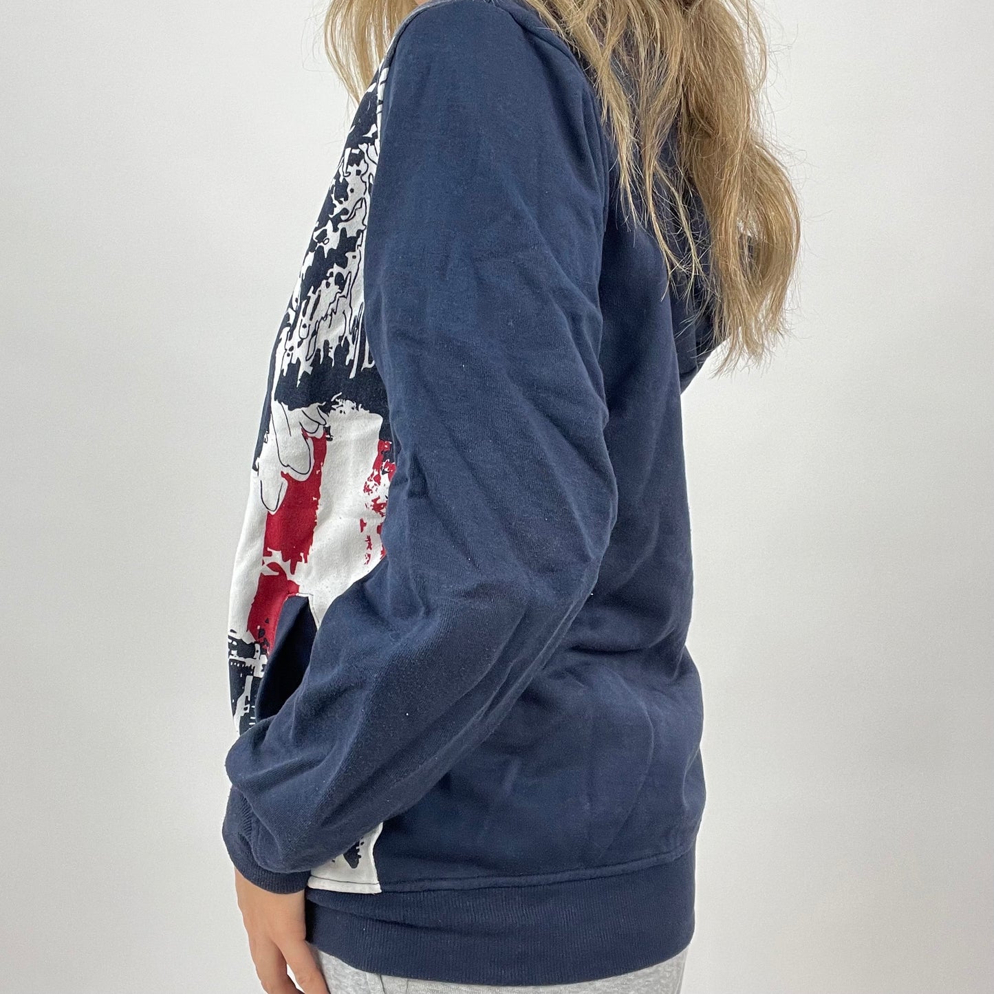 💻 BLOKECORE DROP | navy graphic zip up hoodie - small