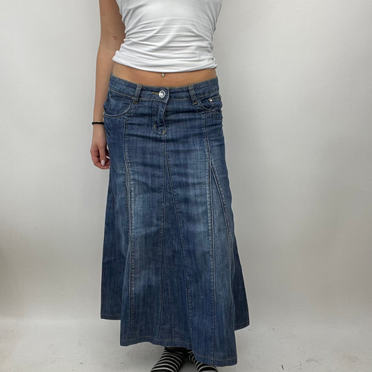 LIGHT ACADEMIA DROP | small denim maxi skirt with seam detail