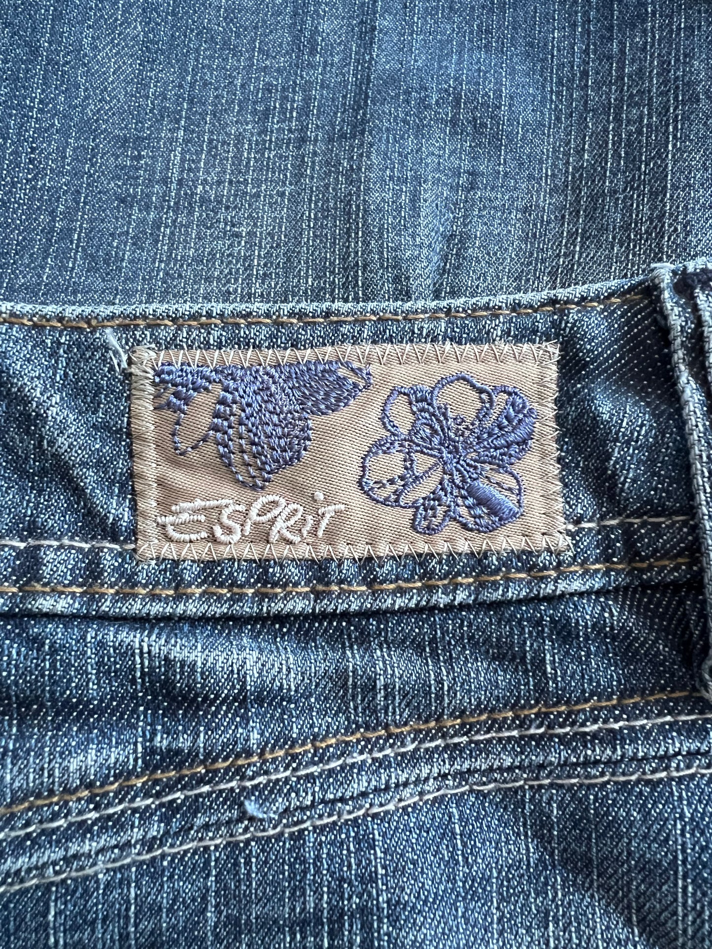 gilmore girls | small mid blue panelled denim midi skirt