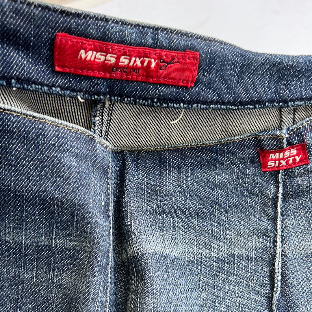COASTAL COWGIRL DROP | medium miss sixty mid wash denim jeans with side zip