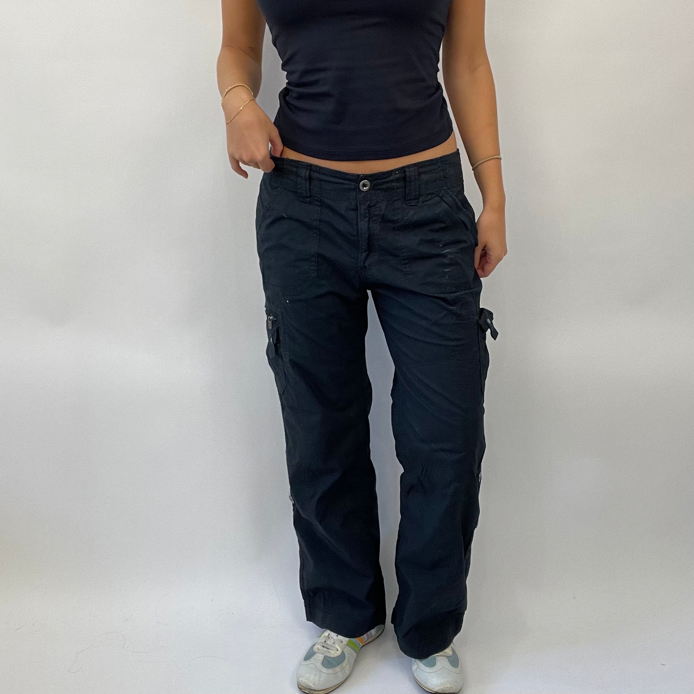 POSH AND BECKS DROP small black cargo trousers