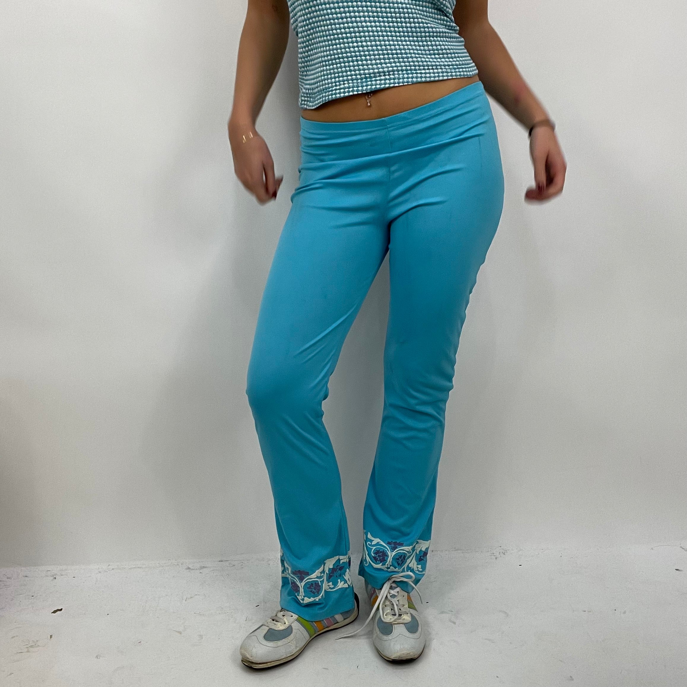 CHALET GIRL DROP  small blue patterned yoga pants – remass