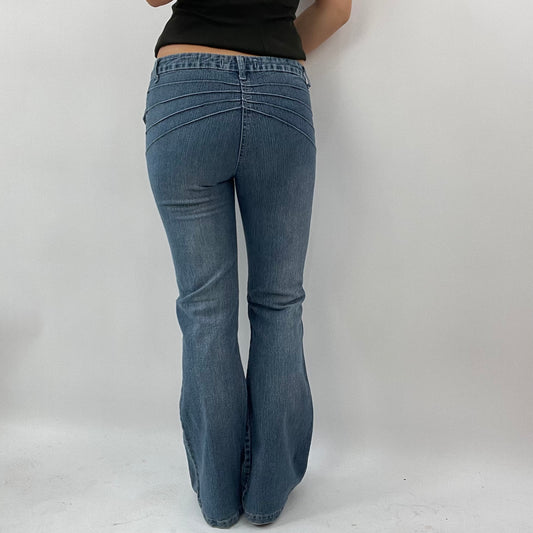 GALENTINES DAY DROP | small denim flared jeans with front pocket detail