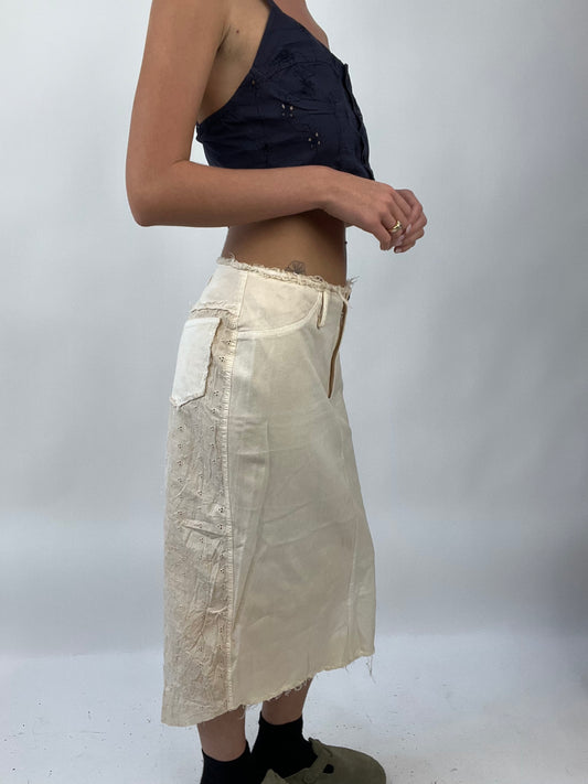 COASTAL COWGIRL DROP | small peach / off white maxi skirt