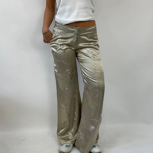 HAILEY BIEBER DROP | small champagne silky embroidered trousers