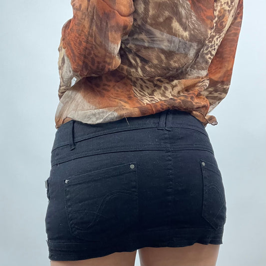 MOB WIFE DROP | small black denim mini skirt