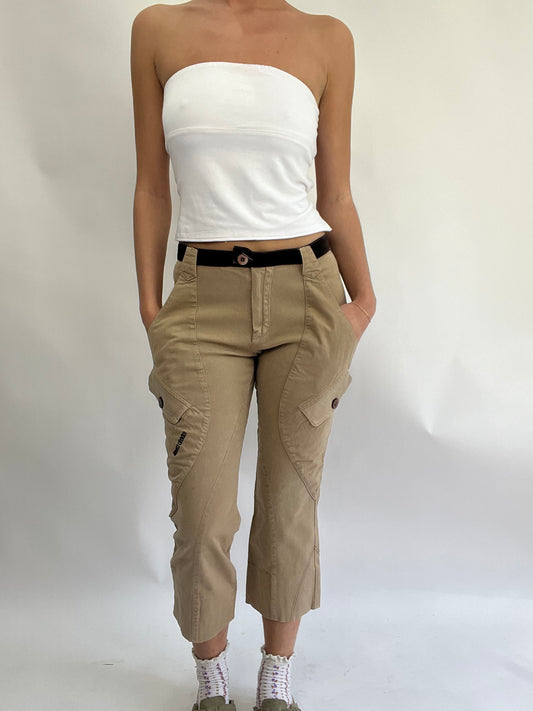 COASTAL COWGIRL DROP | extra small brown roberto cavalli 3/4 length trousers with pockets