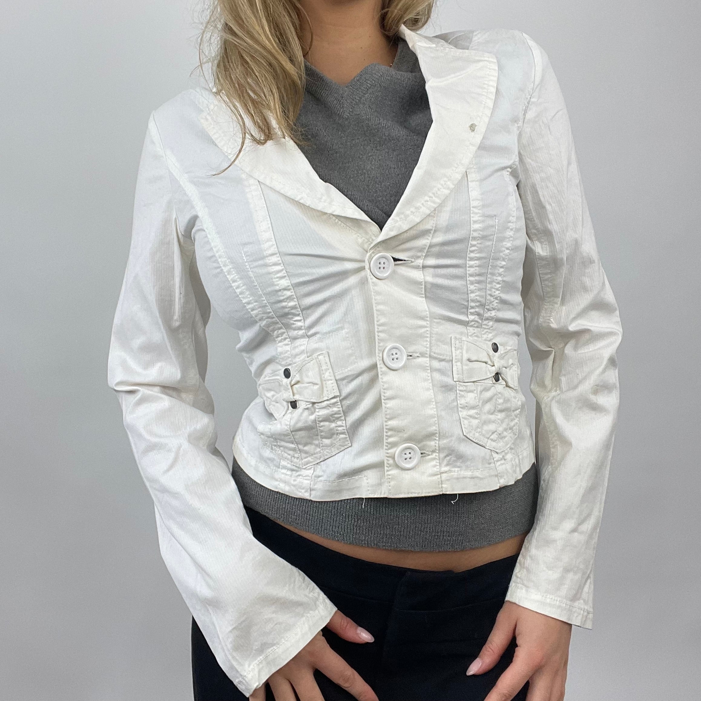 Small white best sale blazer