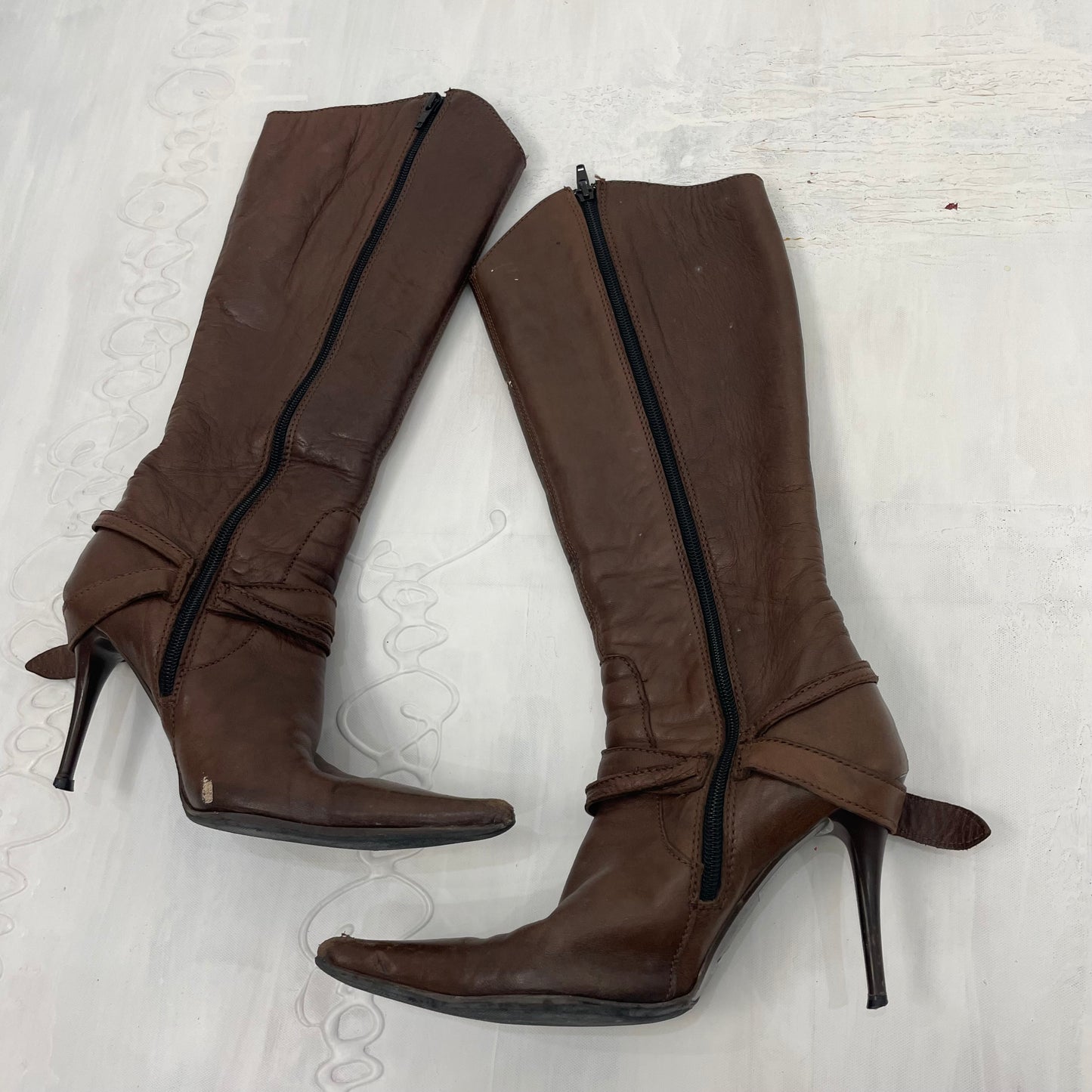 ⭐️GALENTINES DAY DROP | brown buckle boots with stiletto heel