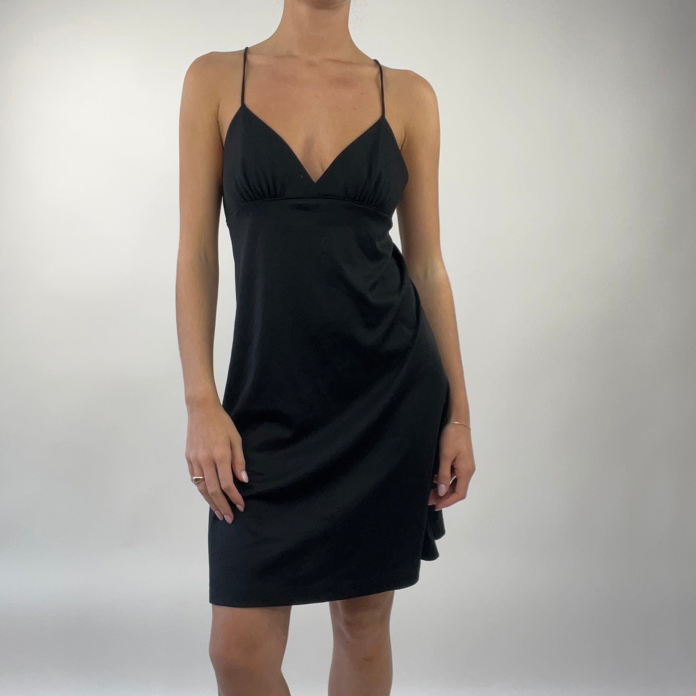 PROM SEASON DROP medium dkny black slip dress