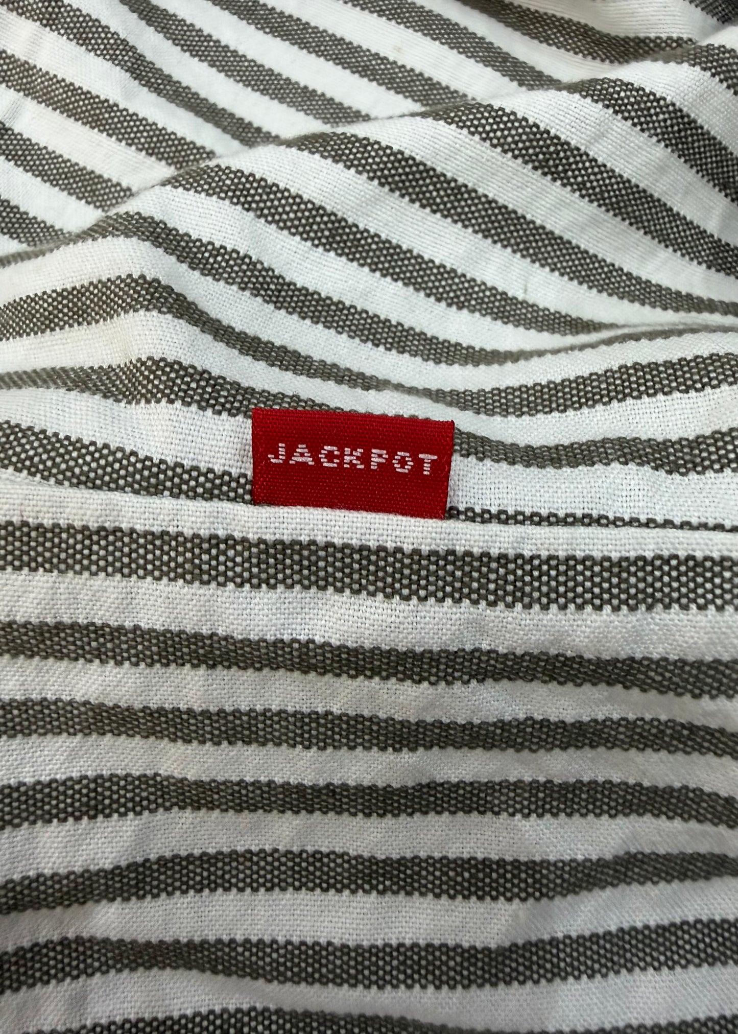 medium grey and white striped puff sleeve shirt 7