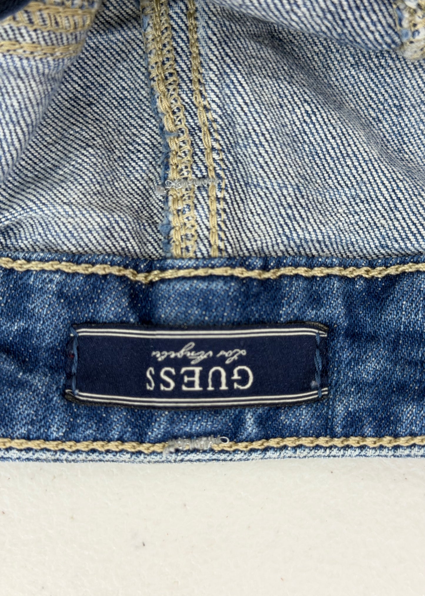 small grey guess denim knee-length shorts image 8