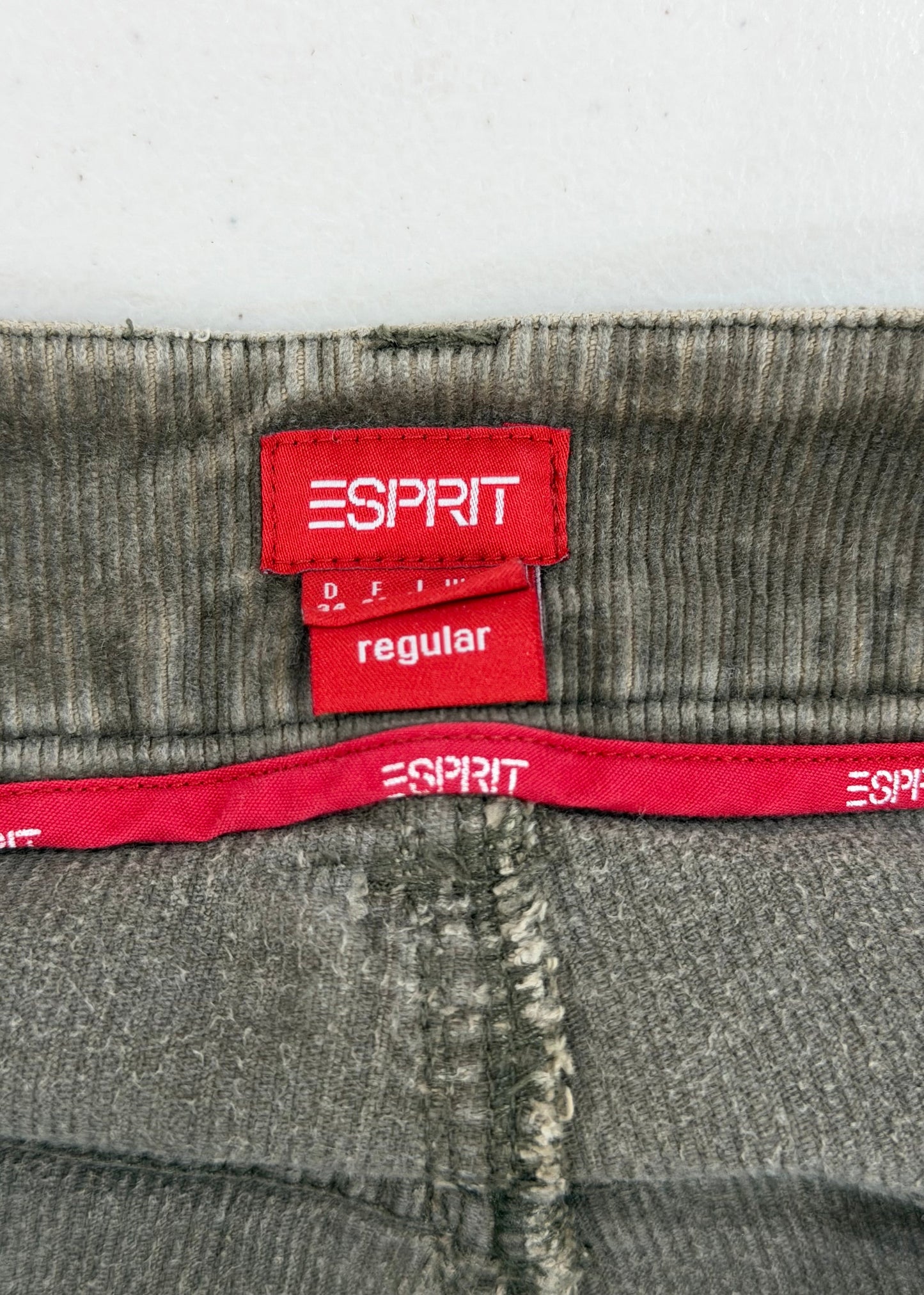 small brown esprit corduroy flared trousers