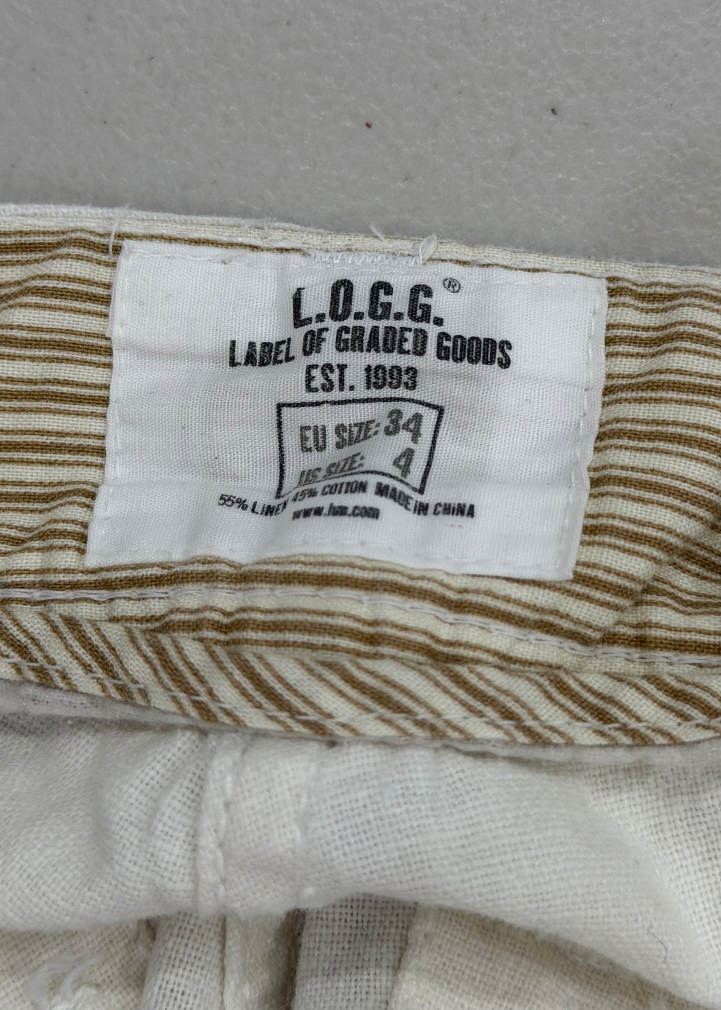 extra small white h&m logg cargo trousers image 8