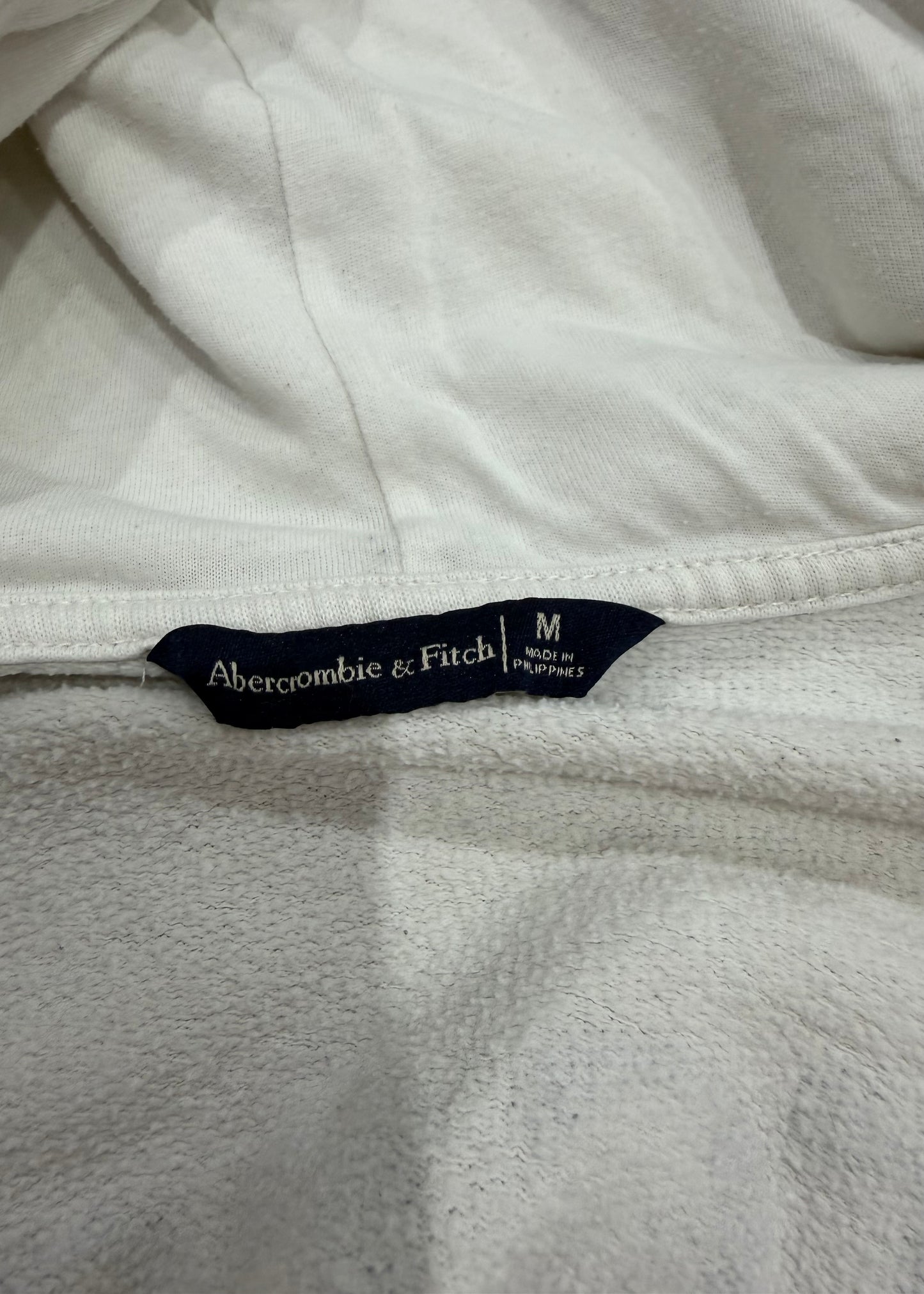 medium white abercrombie & fitch zip hoodie image 9
