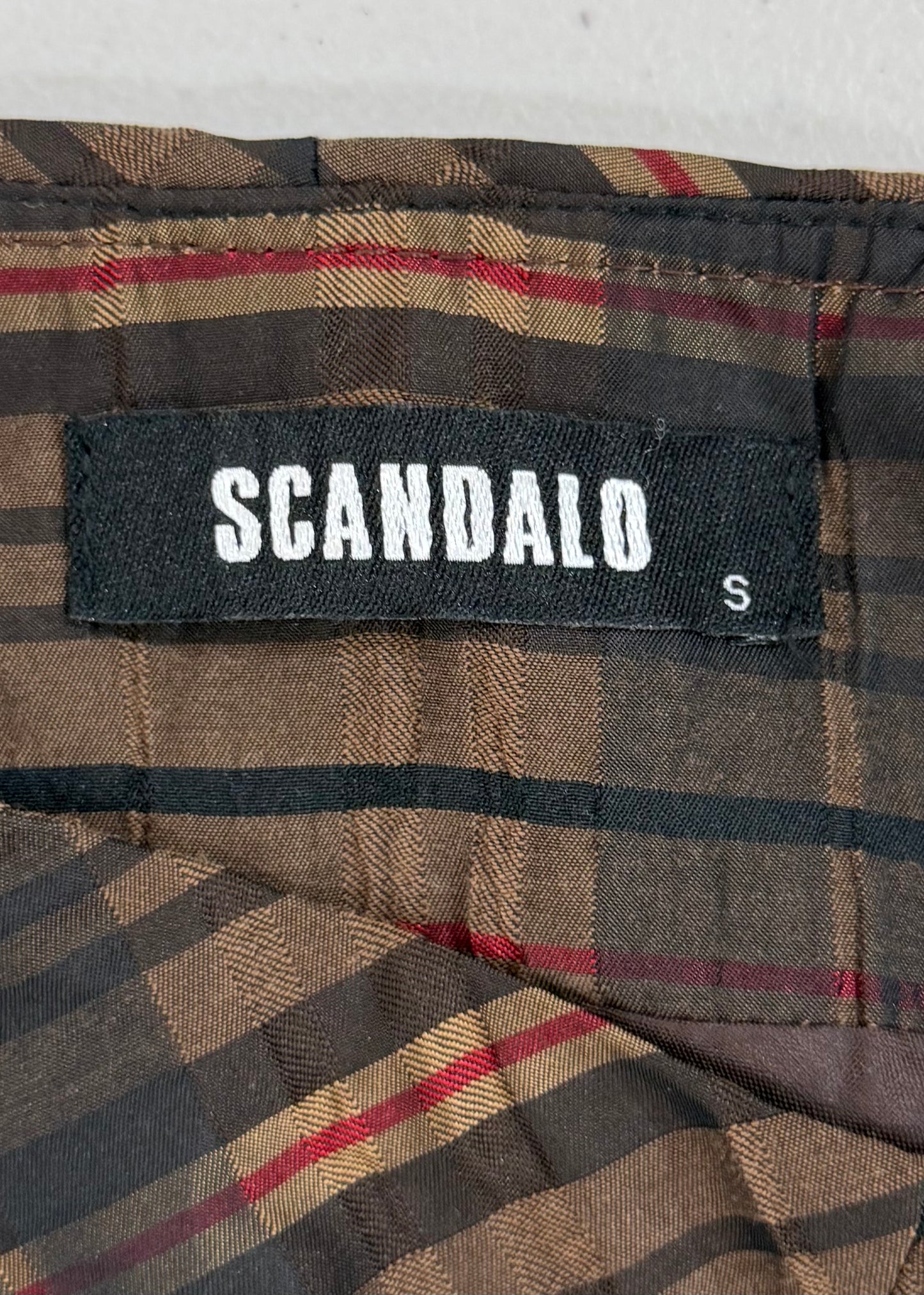 Small brown Scandalo plaid midi skirt