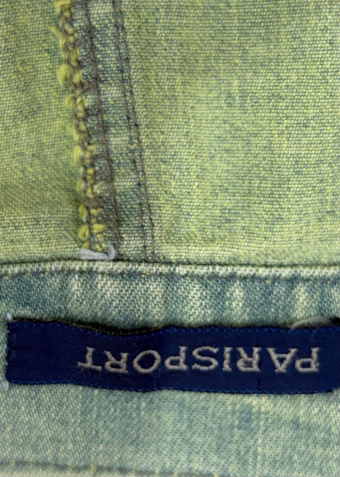 medium green parisport pleated denim mini skirt