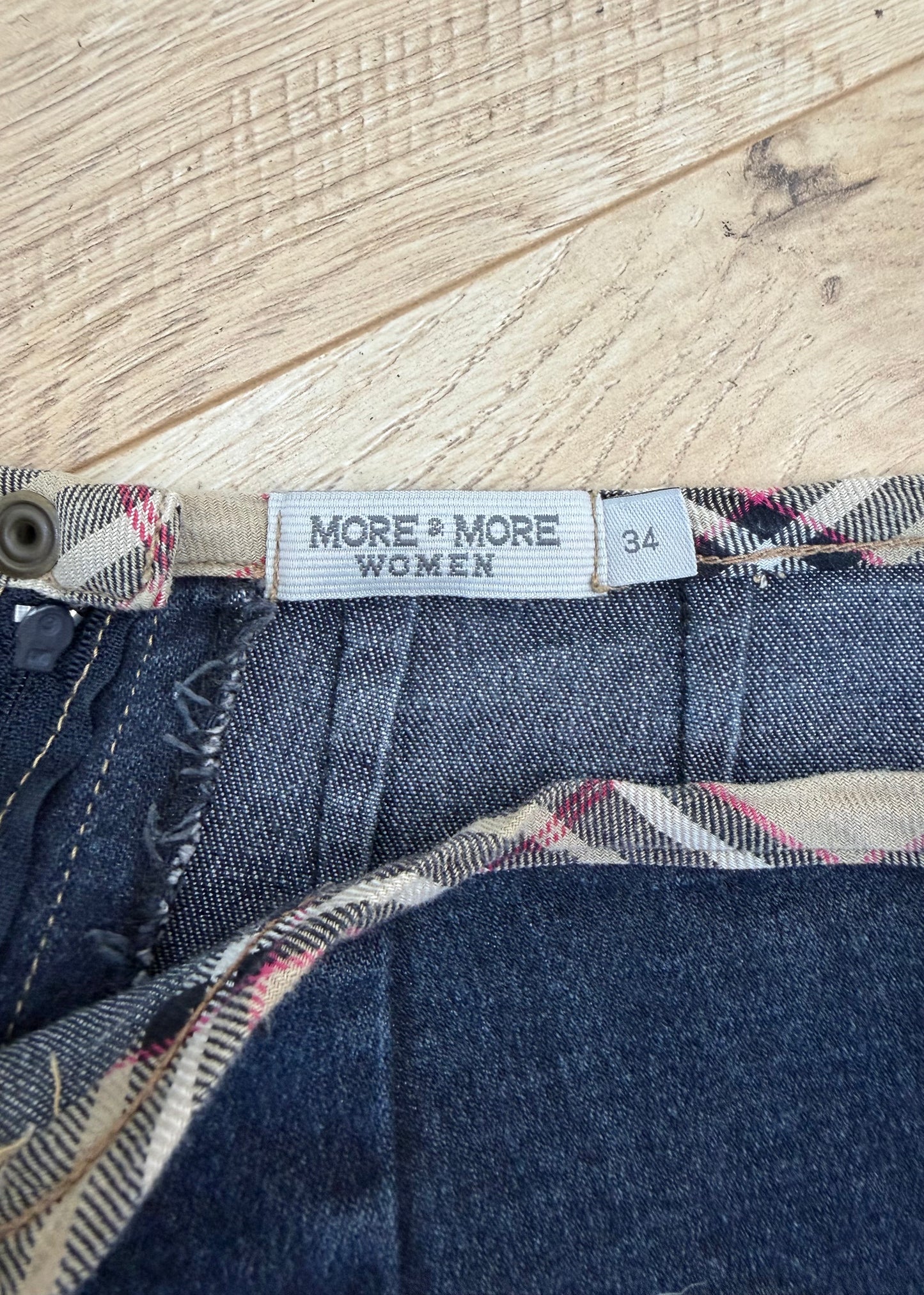 Extra small dark blue More & More denim mini skirt