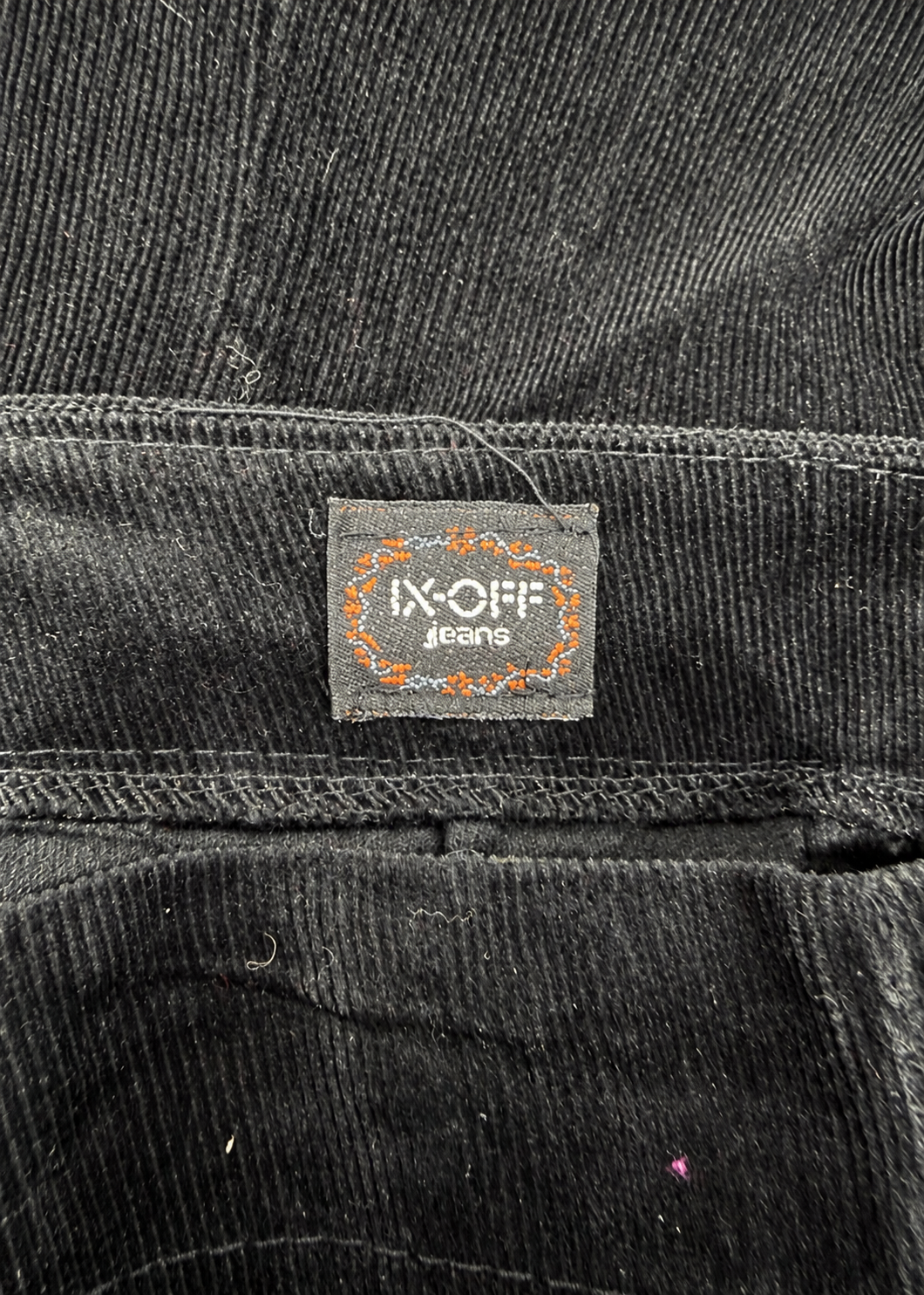 N.O.B jeans label on black corduroy maxi skirt