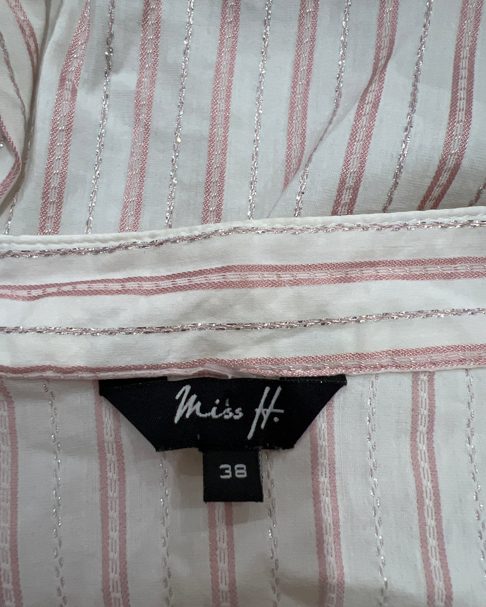 gossip girl drop | small pink and white striped fitted blouse