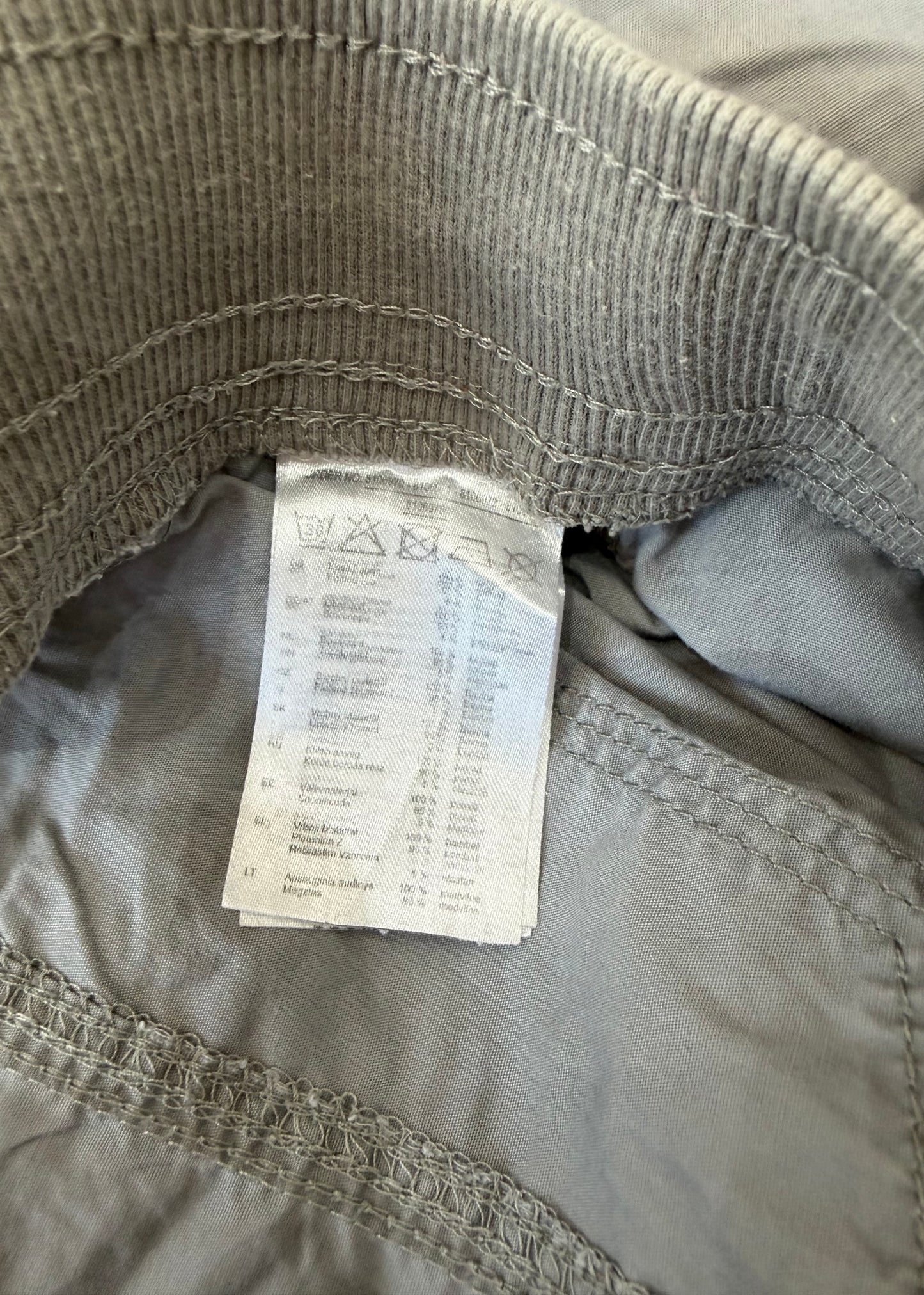 medium grey cropped cargo style trousers