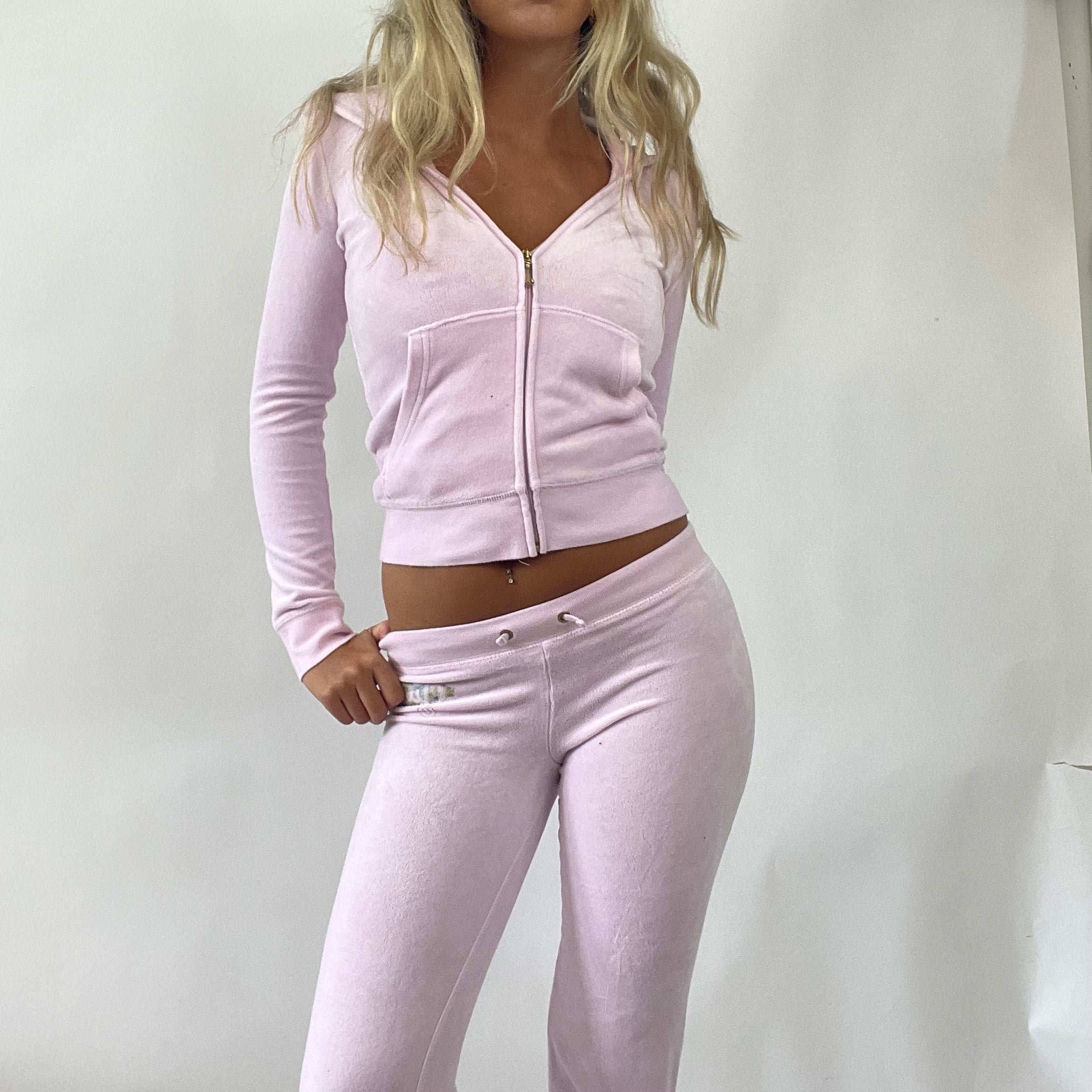 BARBIE DROP sporty barbie xs baby pink velour juicy couture