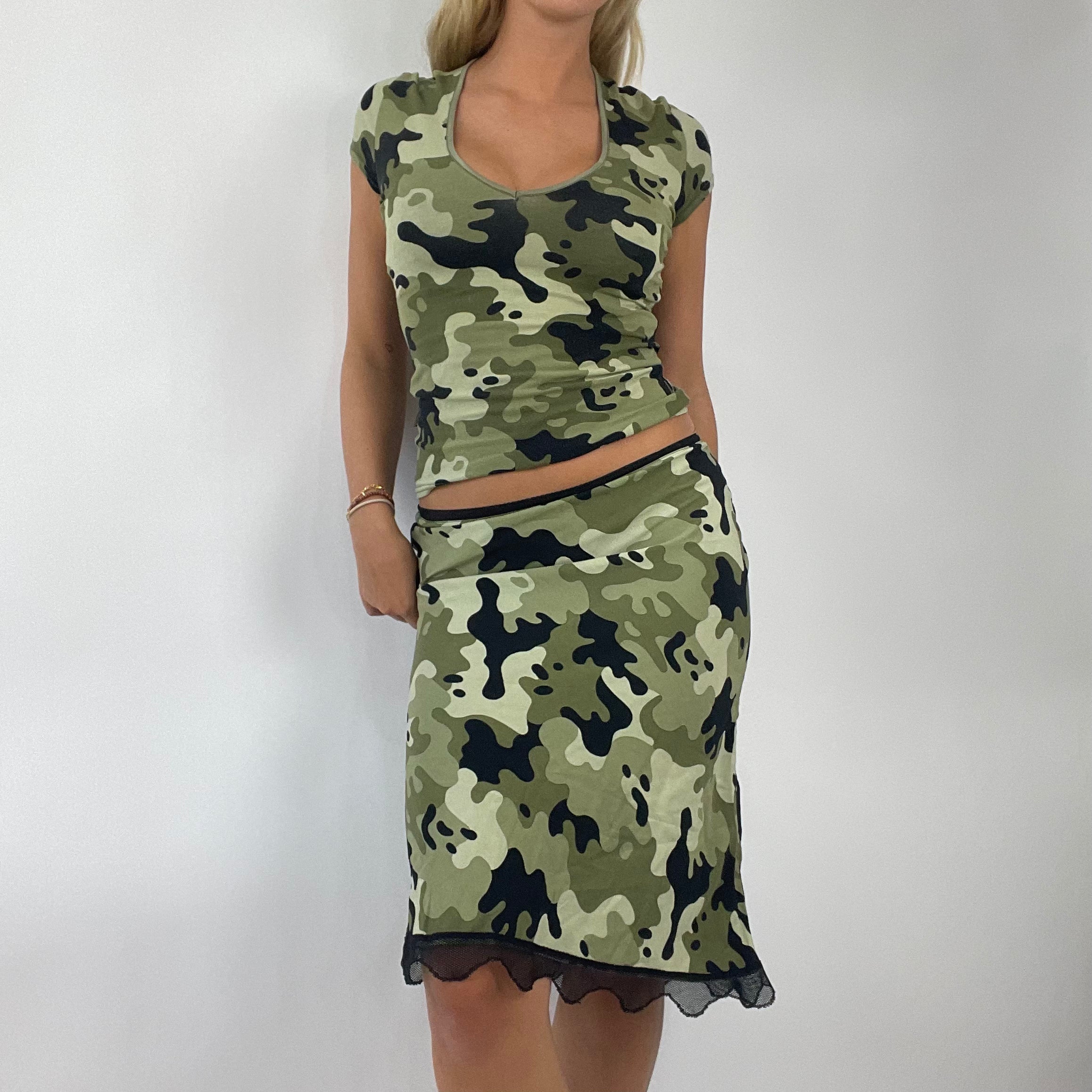 Camouflage sales skirt set