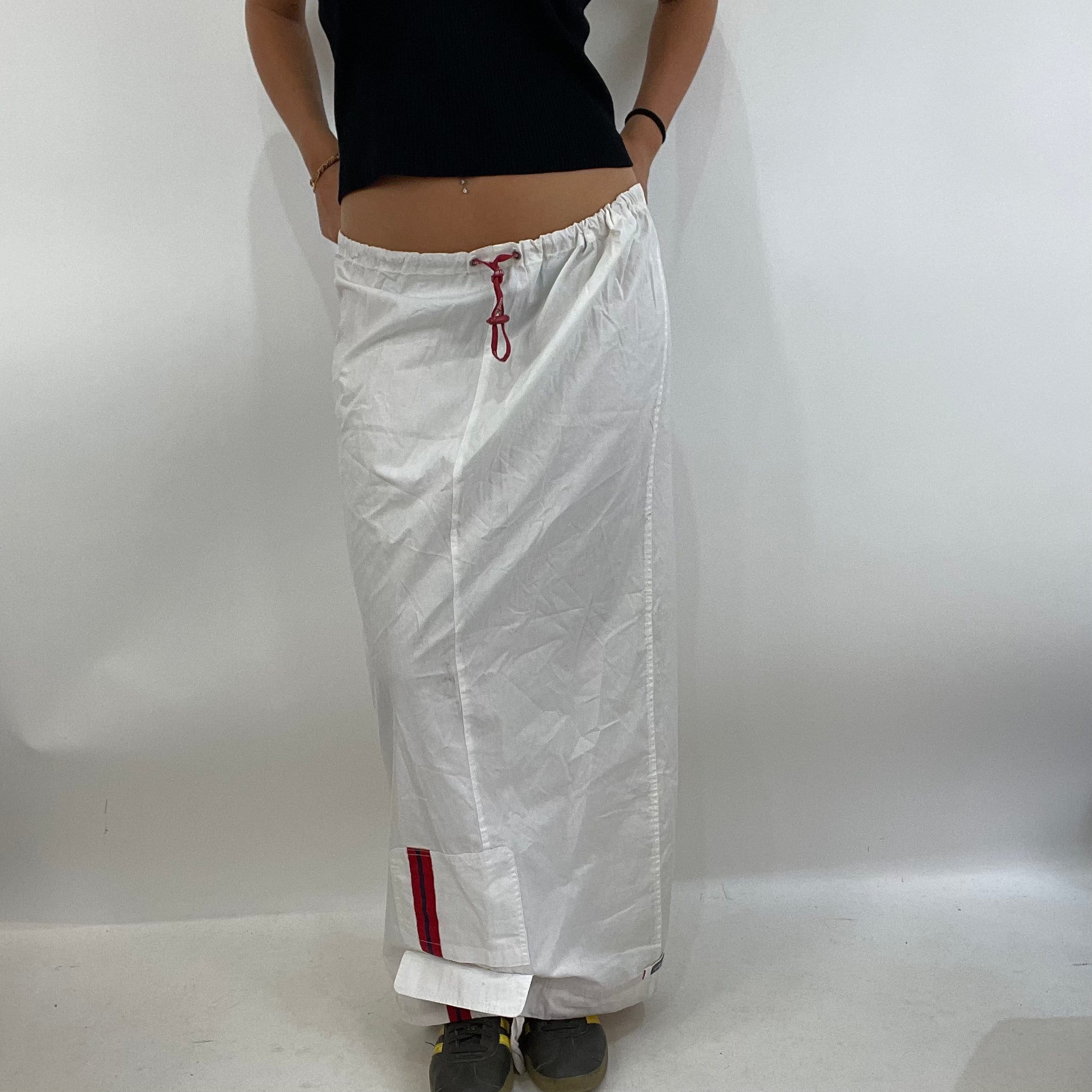 Red and white outlet maxi skirt