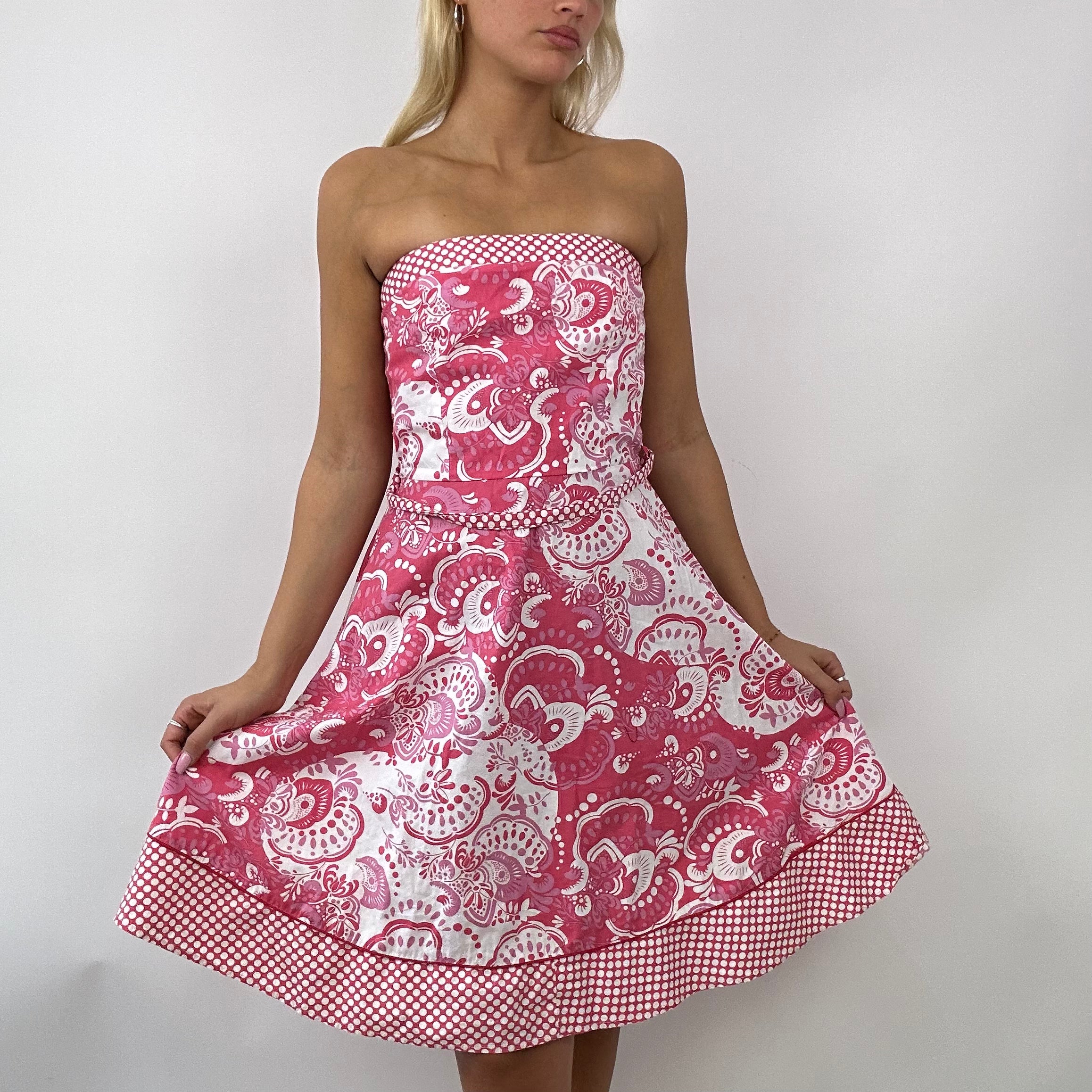 BARBIE DROP flower power drop pink floral floaty dress size