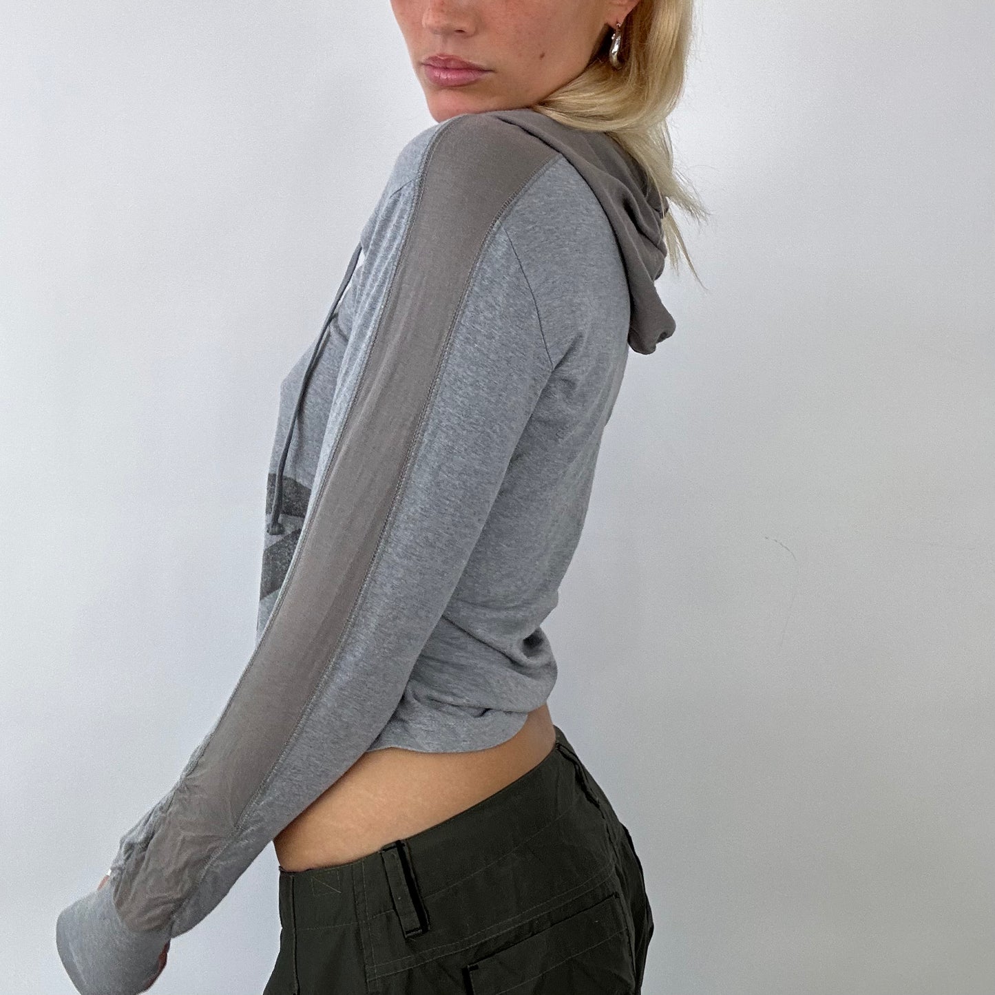 BOHO GIRL DROP | datch grey graphic hoodie - size M