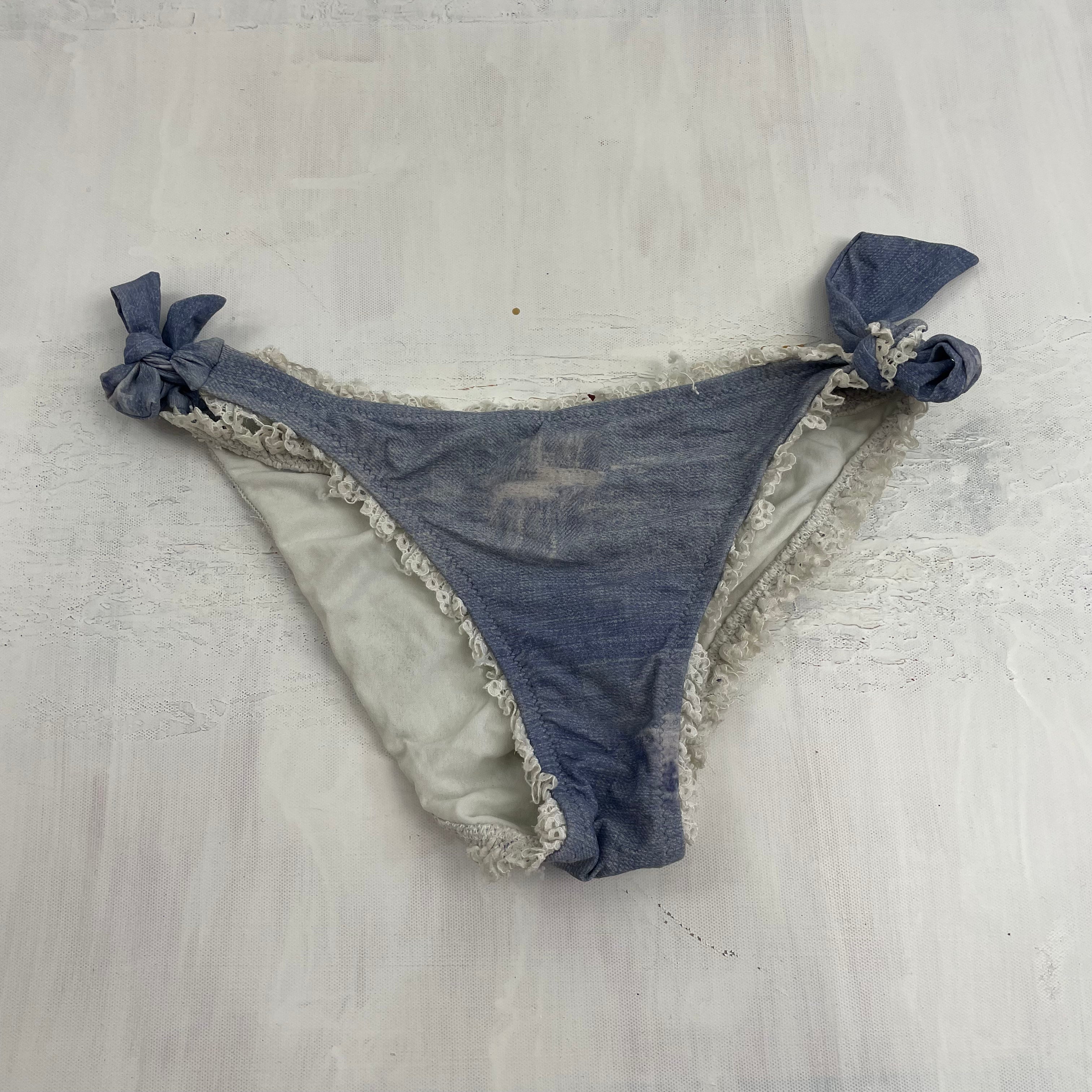 Denim top bikini bottoms