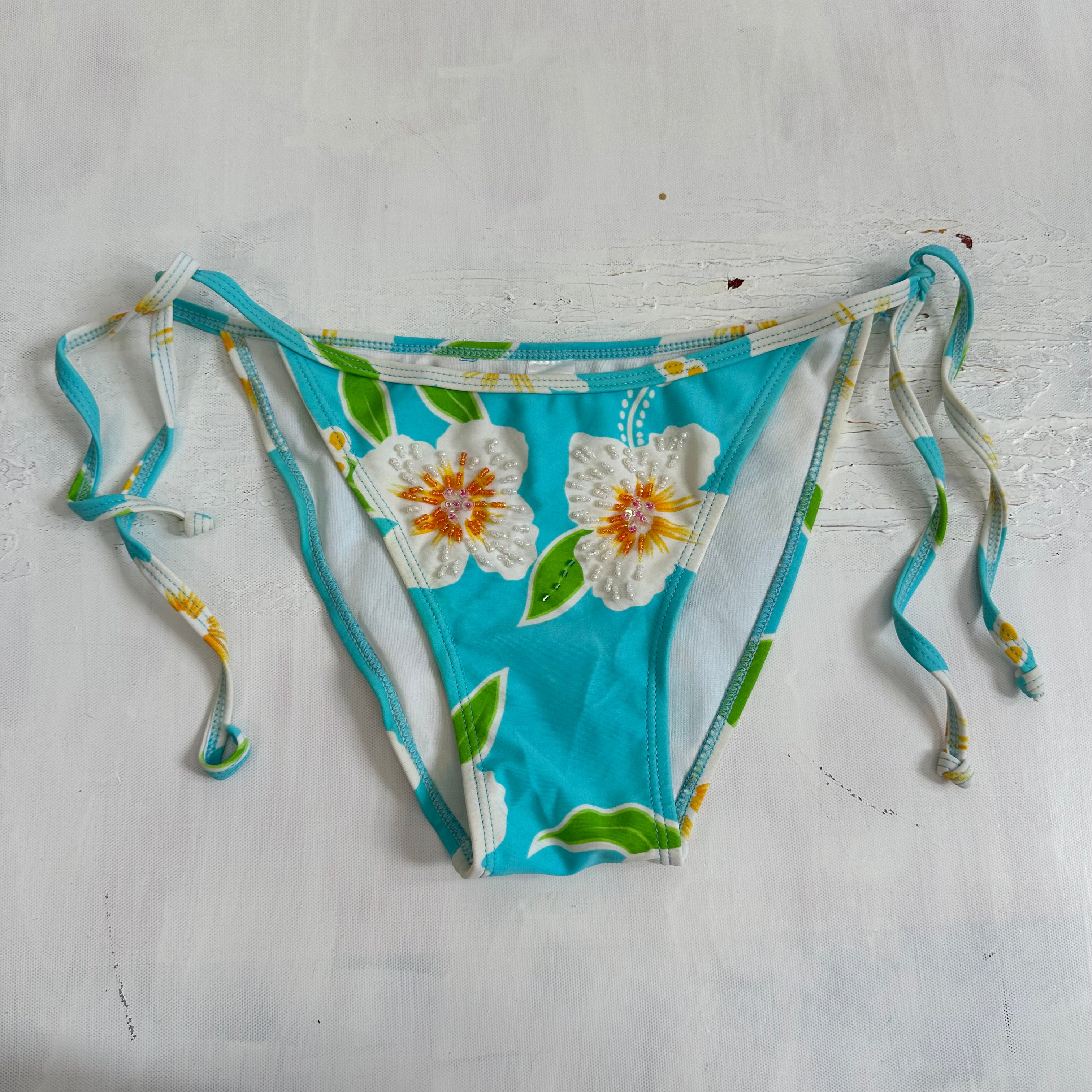 BARBIE DROP - beach barbie | blue floral bikini bottoms - medium – remass BARBIE DROP - beach barbie | blue floral bikini bottoms - medium – remass