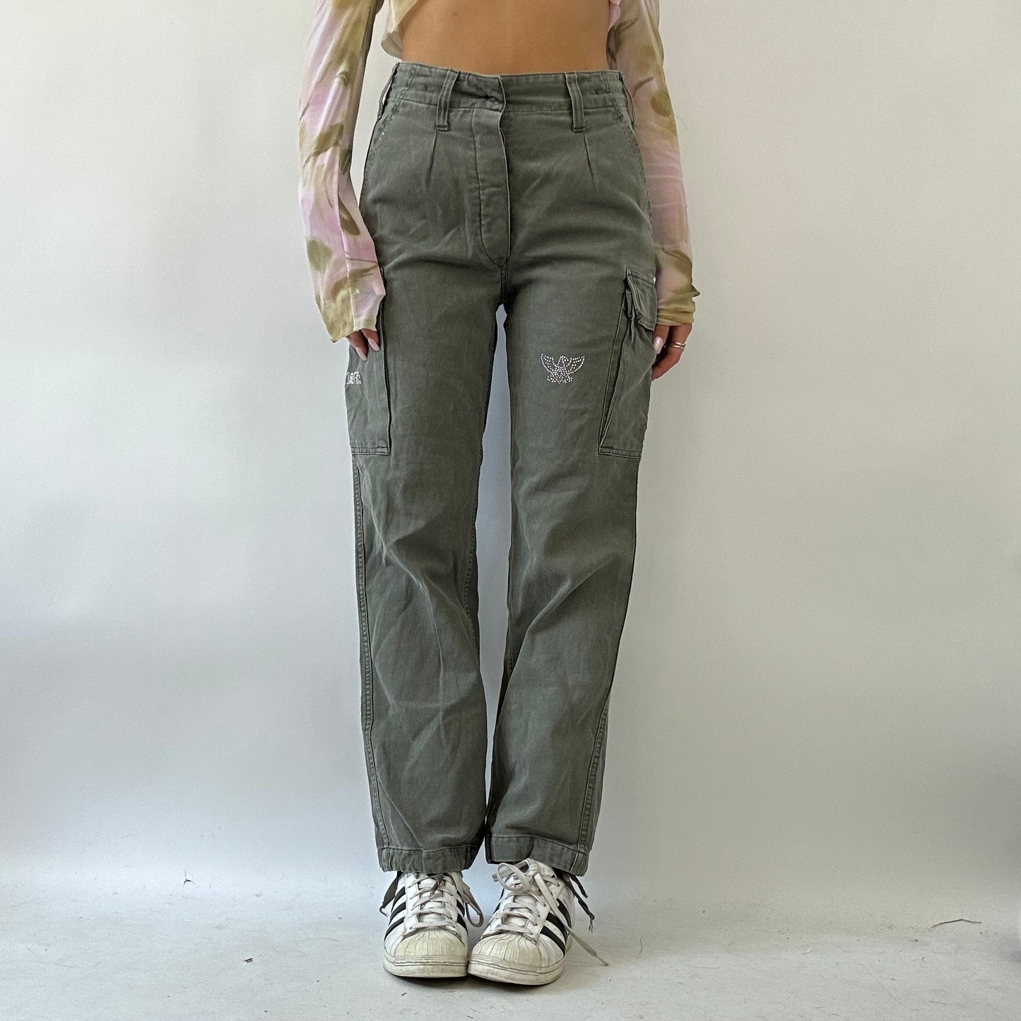 💚 BOHO GIRL DROP | taille: S · couleur: kaki · article: jean · détails: strass