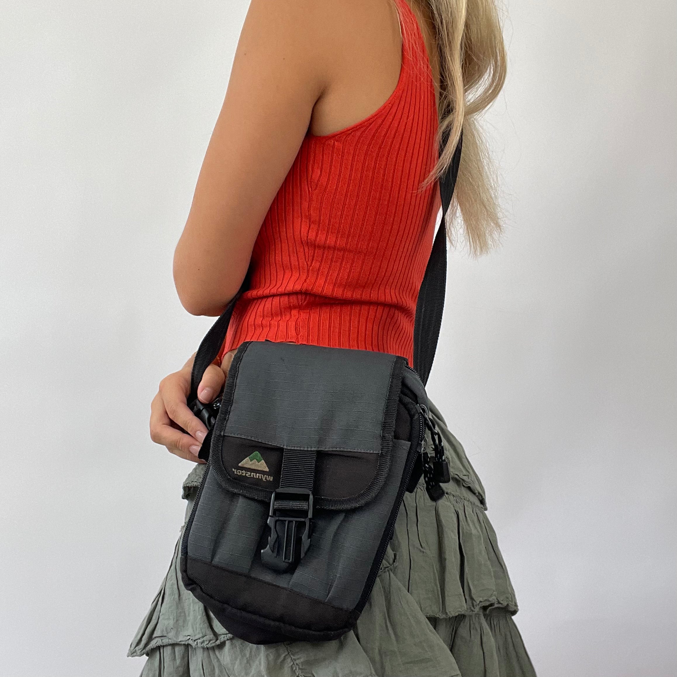 EUROPEAN SUMMER DROP green black crossbody bag remass