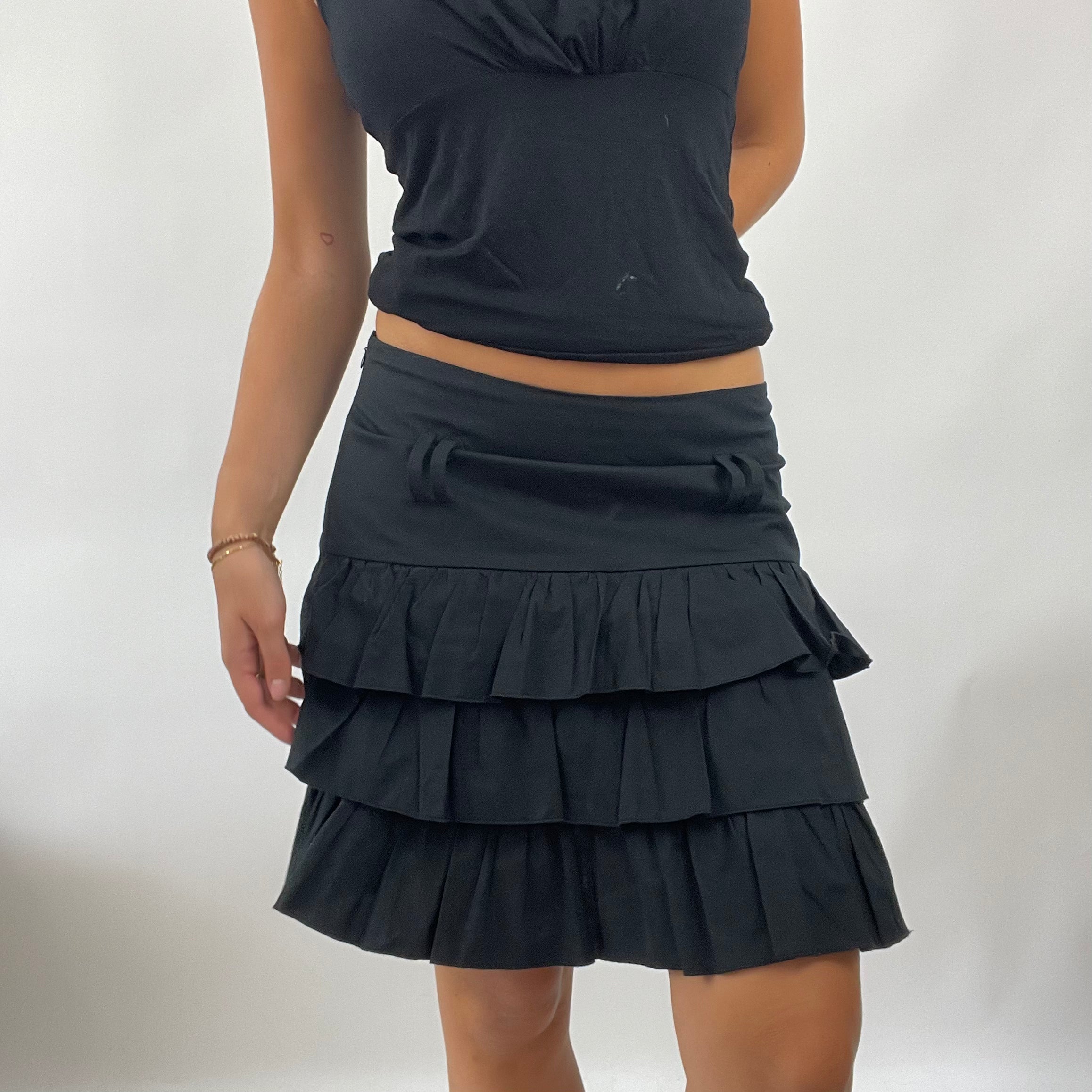 Black ruffle skirt uk best sale