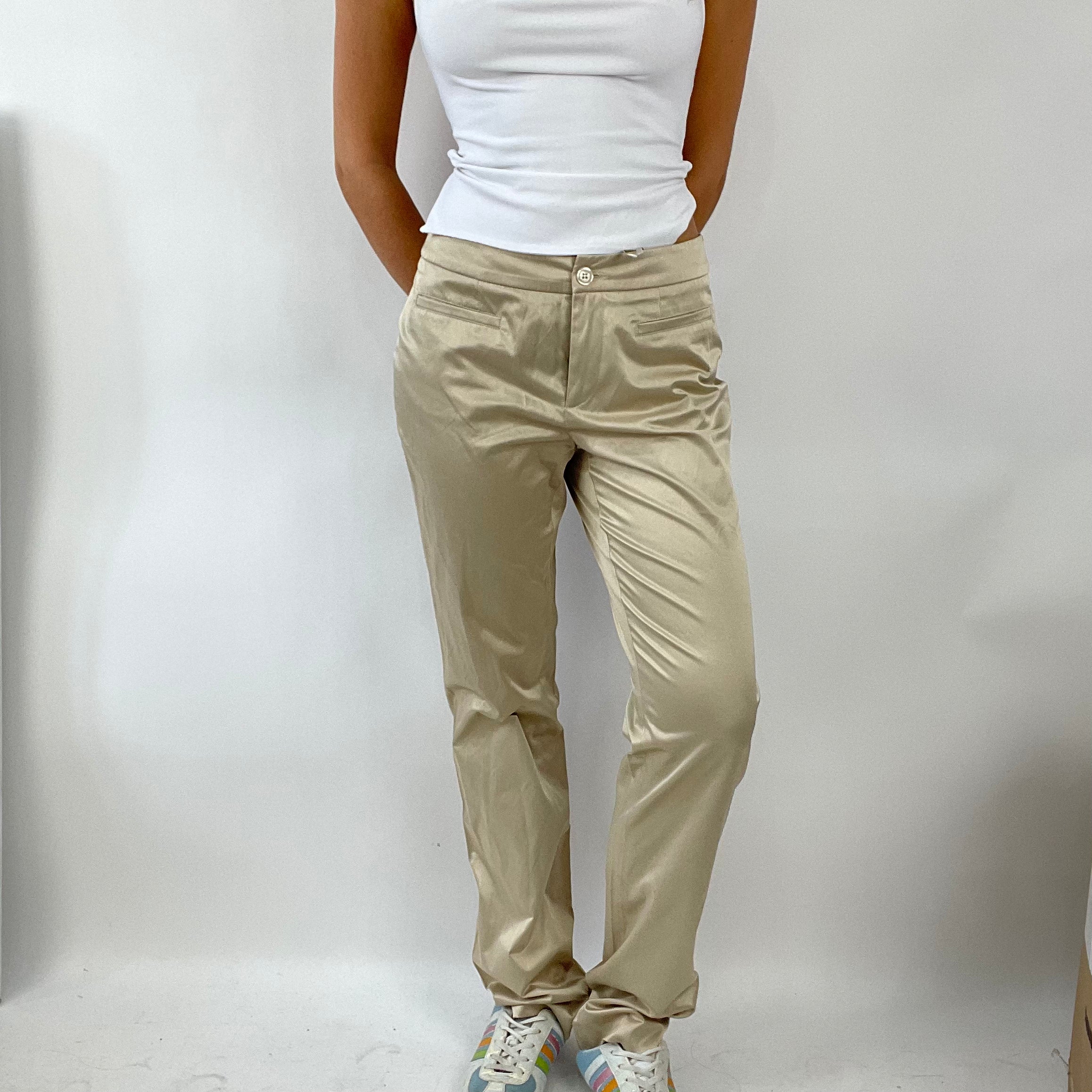 Womens gold sales trousers uk