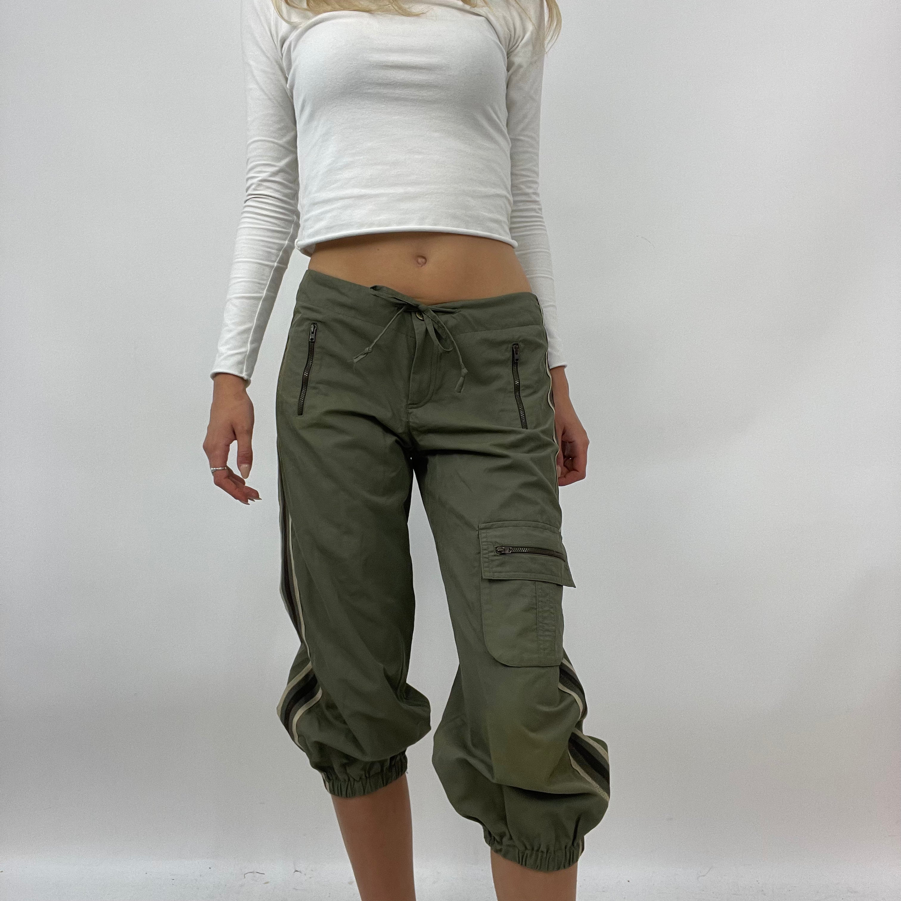 BARBIE DROP green stripe side capri style trousers small remass