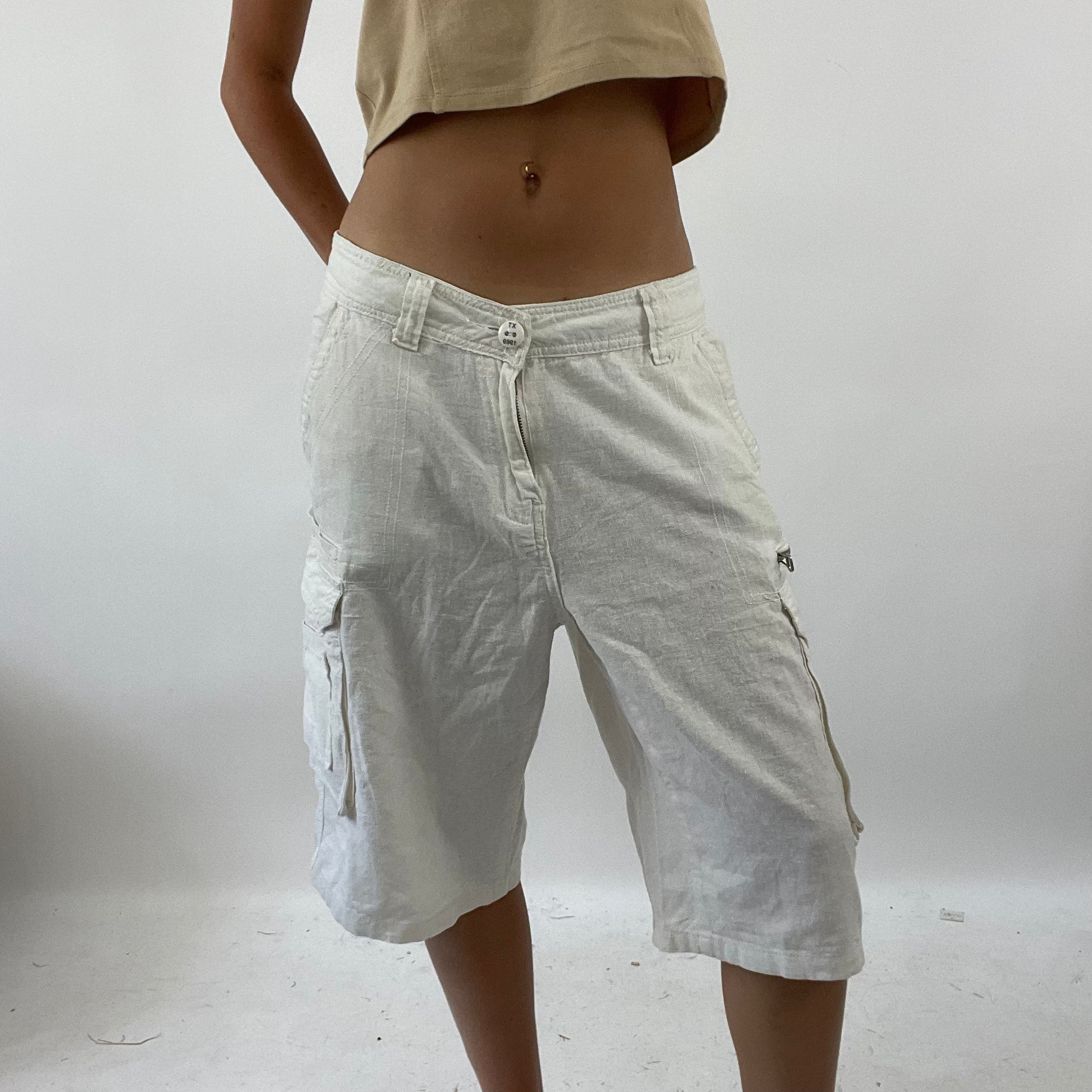 Linen top cargo shorts