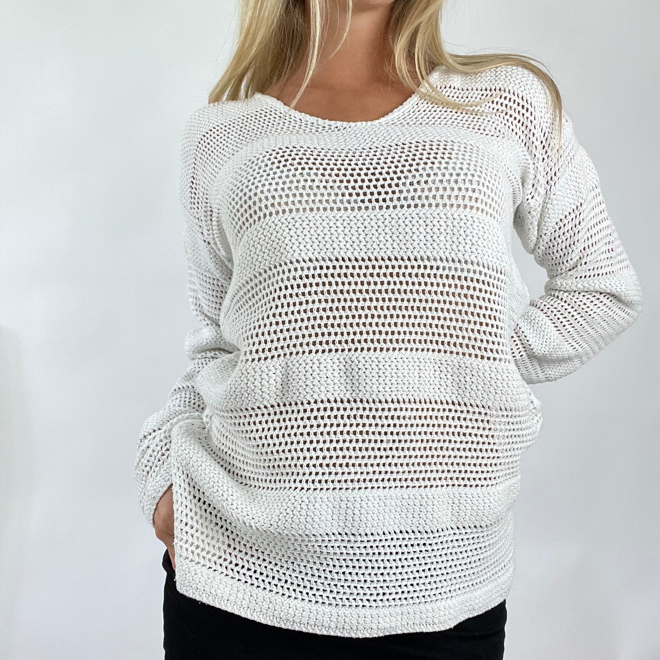 MERMAID CORE DROP small white crochet jumper remass
