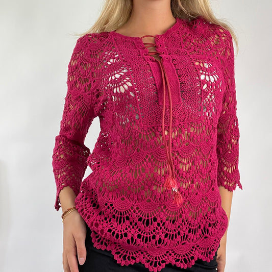 💻 MERMAID CORE DROP | small burgundy crochet top