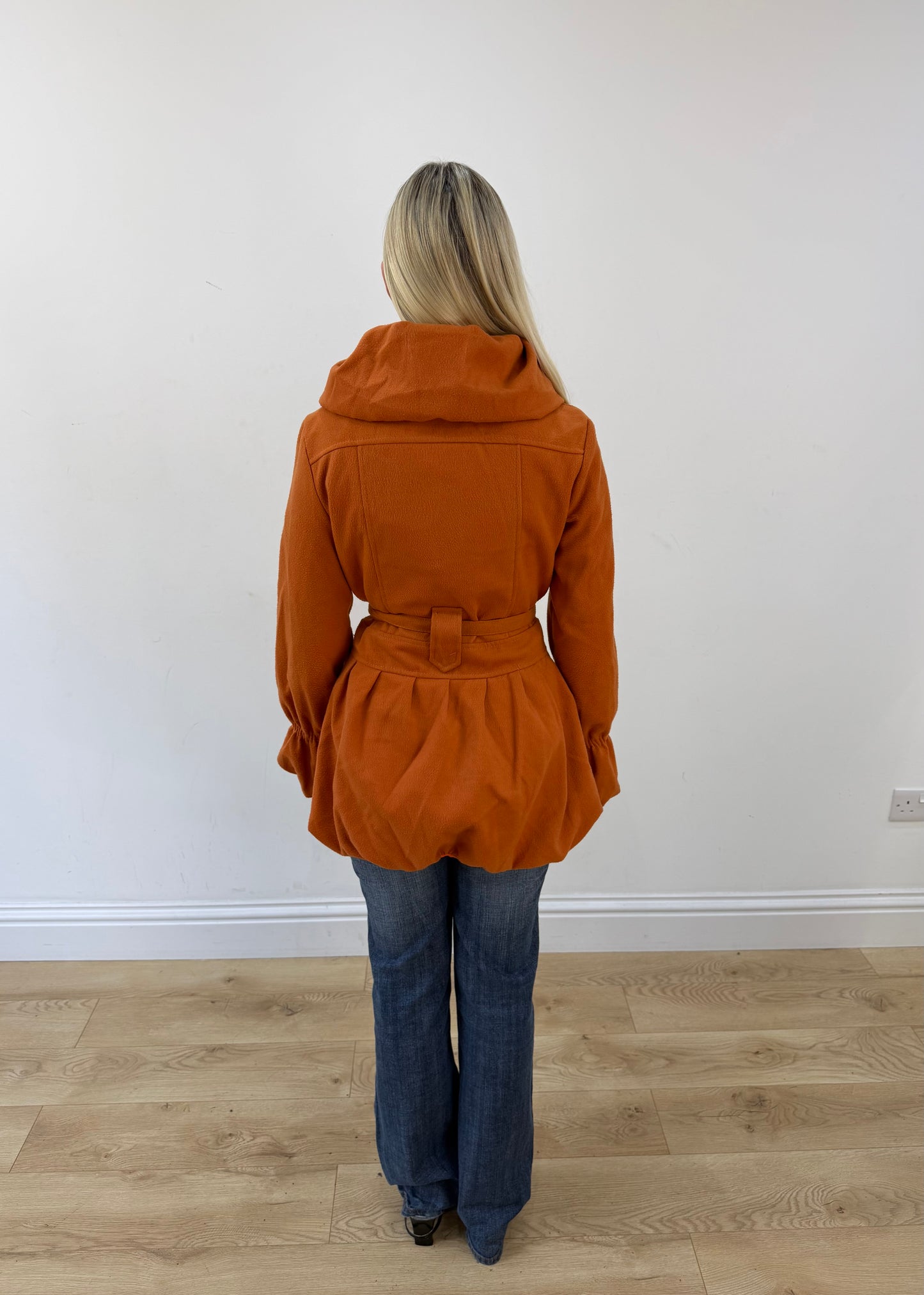 medium orange belted coat 7