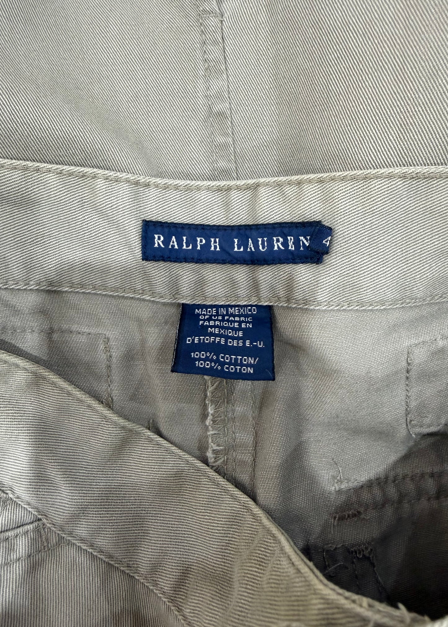 small khaki ralph lauren cargo midi skirt care label